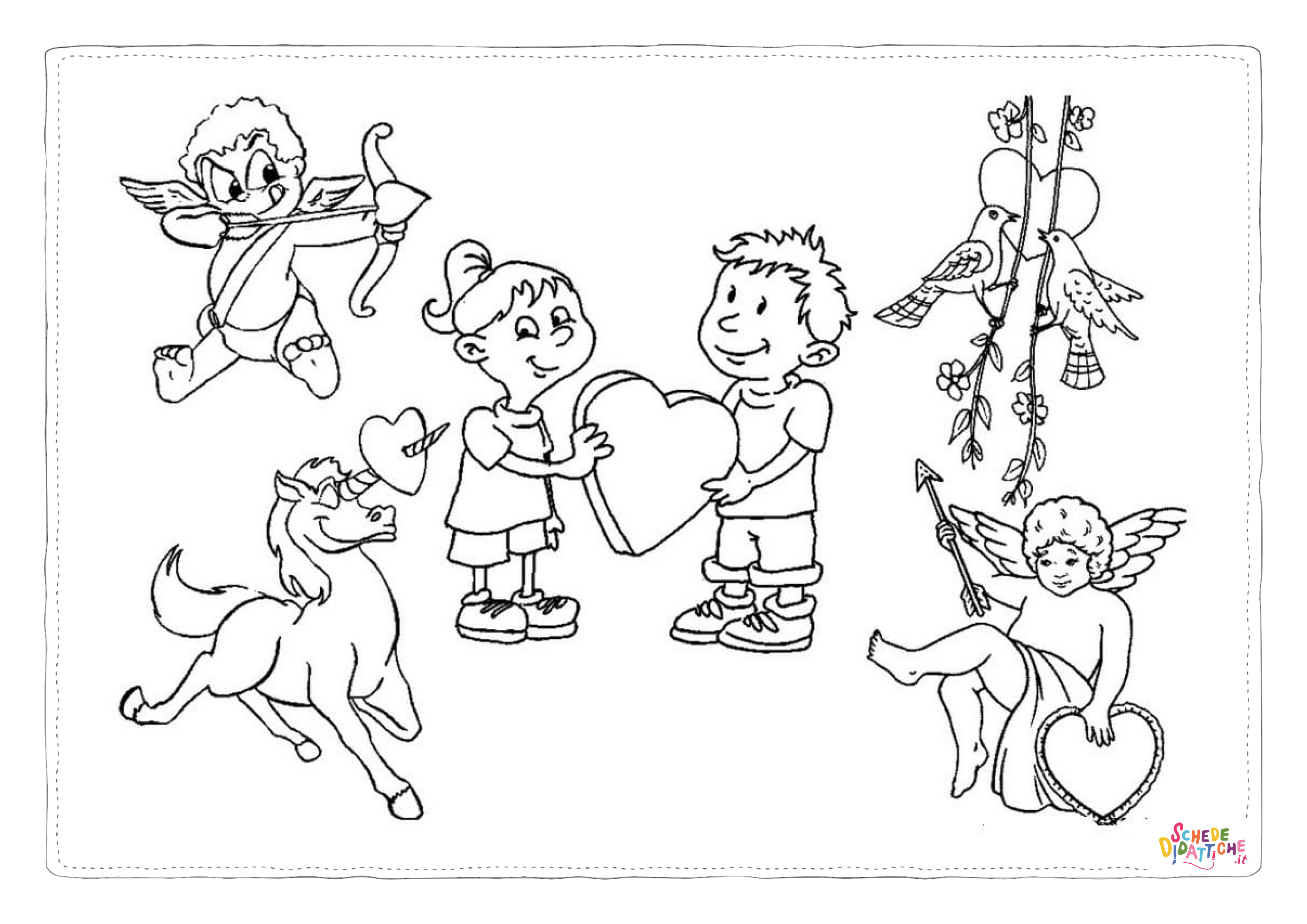 Disegno "Disegno di San Valentino da stampare e colorare 71" Disegno di San Valentino da stampare e colorare 71