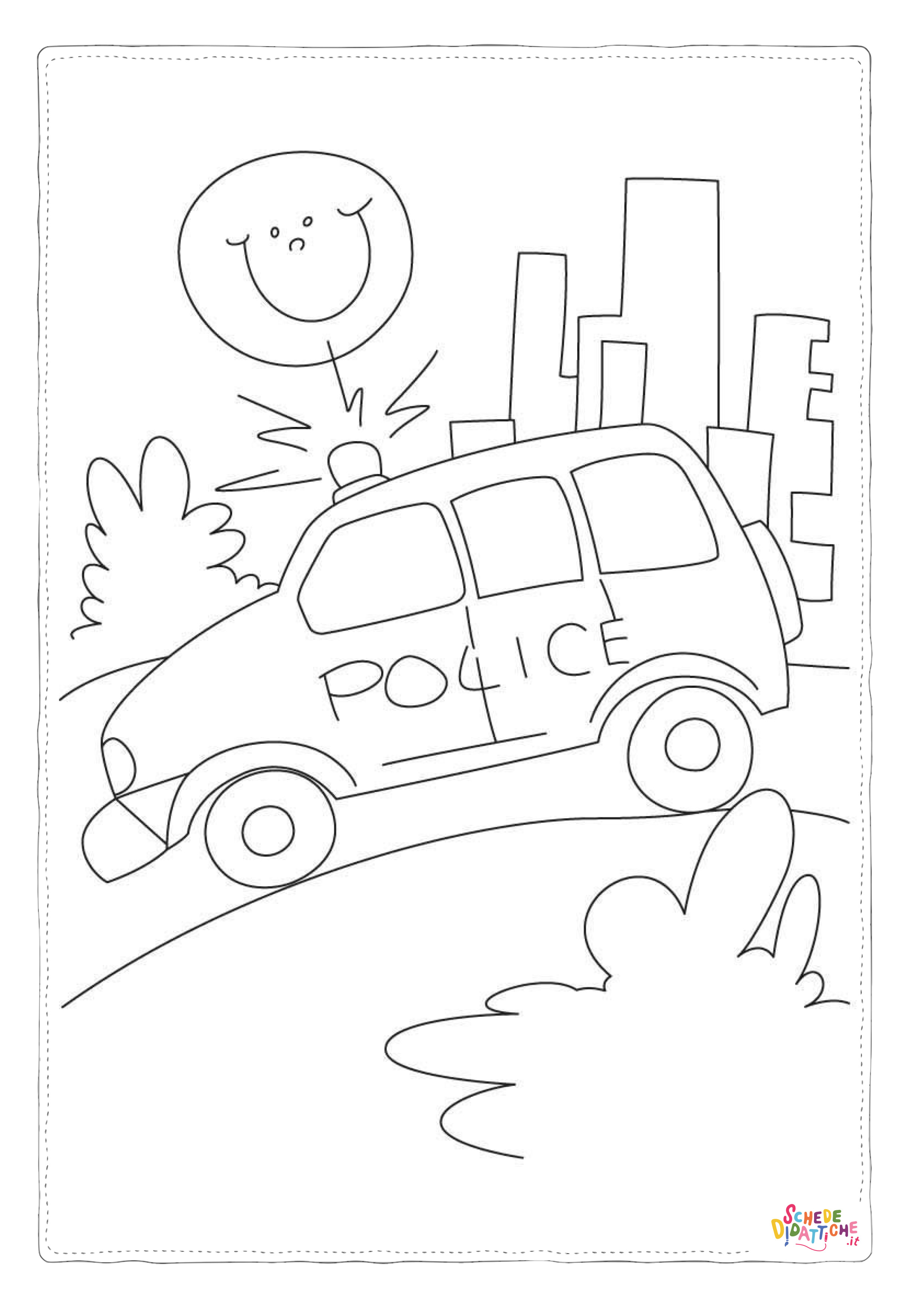 Disegno "Disegno di auto della polizia da stampare e colorare 28" Disegno di auto della polizia da stampare e colorare 28