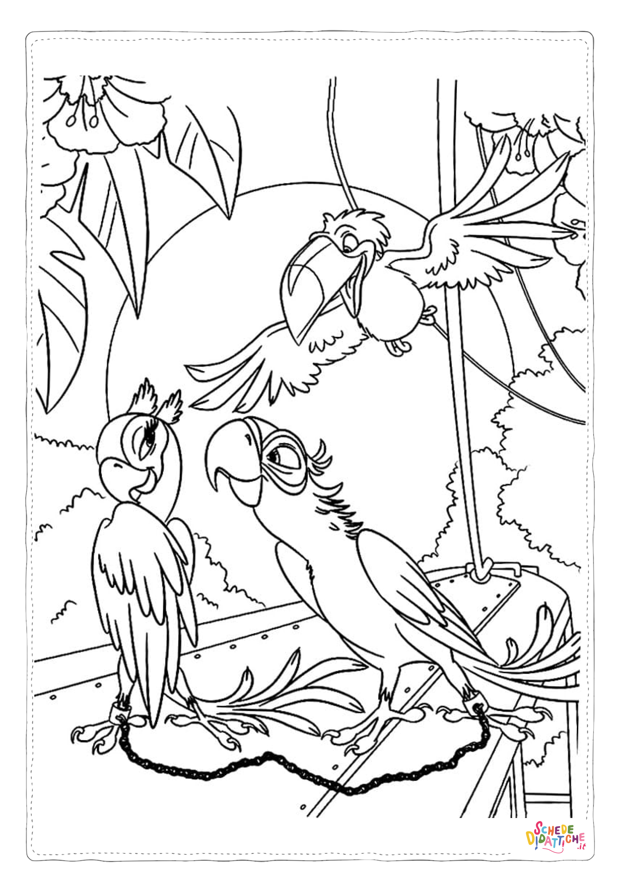 Disegno "Disegno di pappagallo da stampare e colorare 85" Disegno di pappagallo da stampare e colorare 85