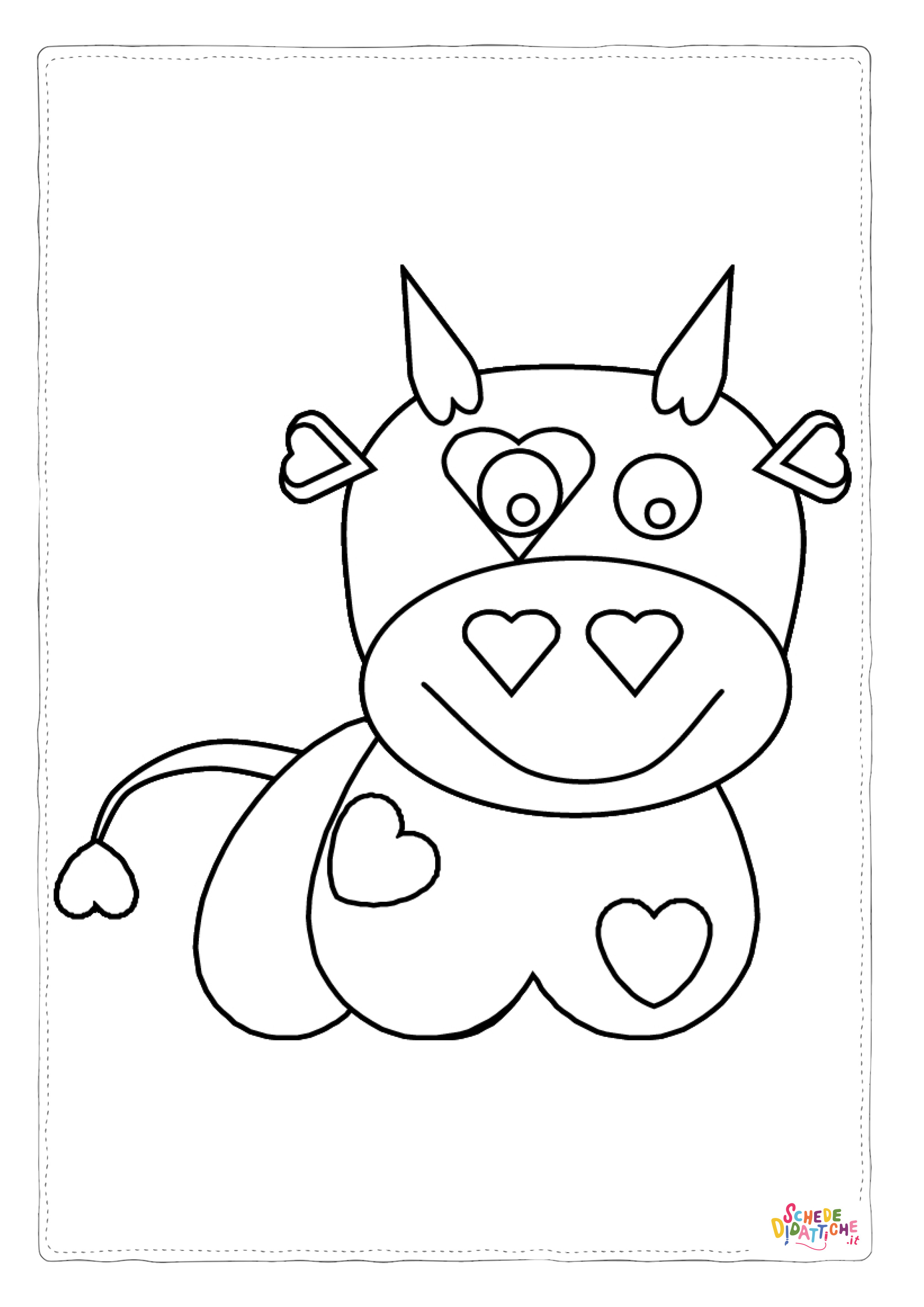 Disegno "Disegno di mucca da stampare e colorare 59" Disegno di mucca da stampare e colorare 59