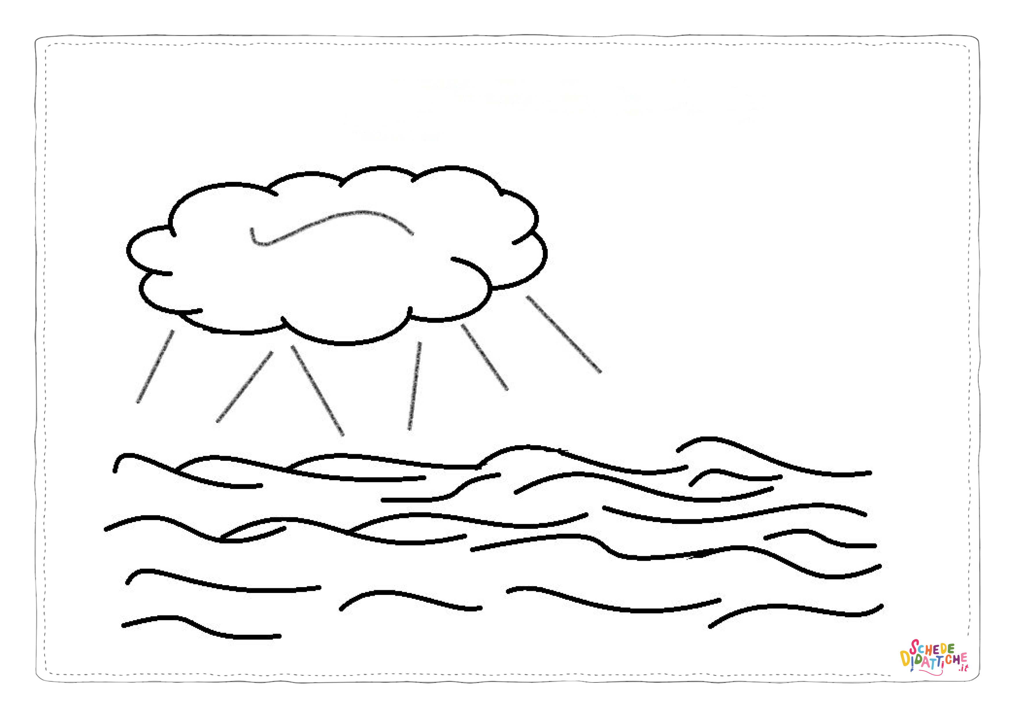 Disegno di nuvola da stampare e colorare 2