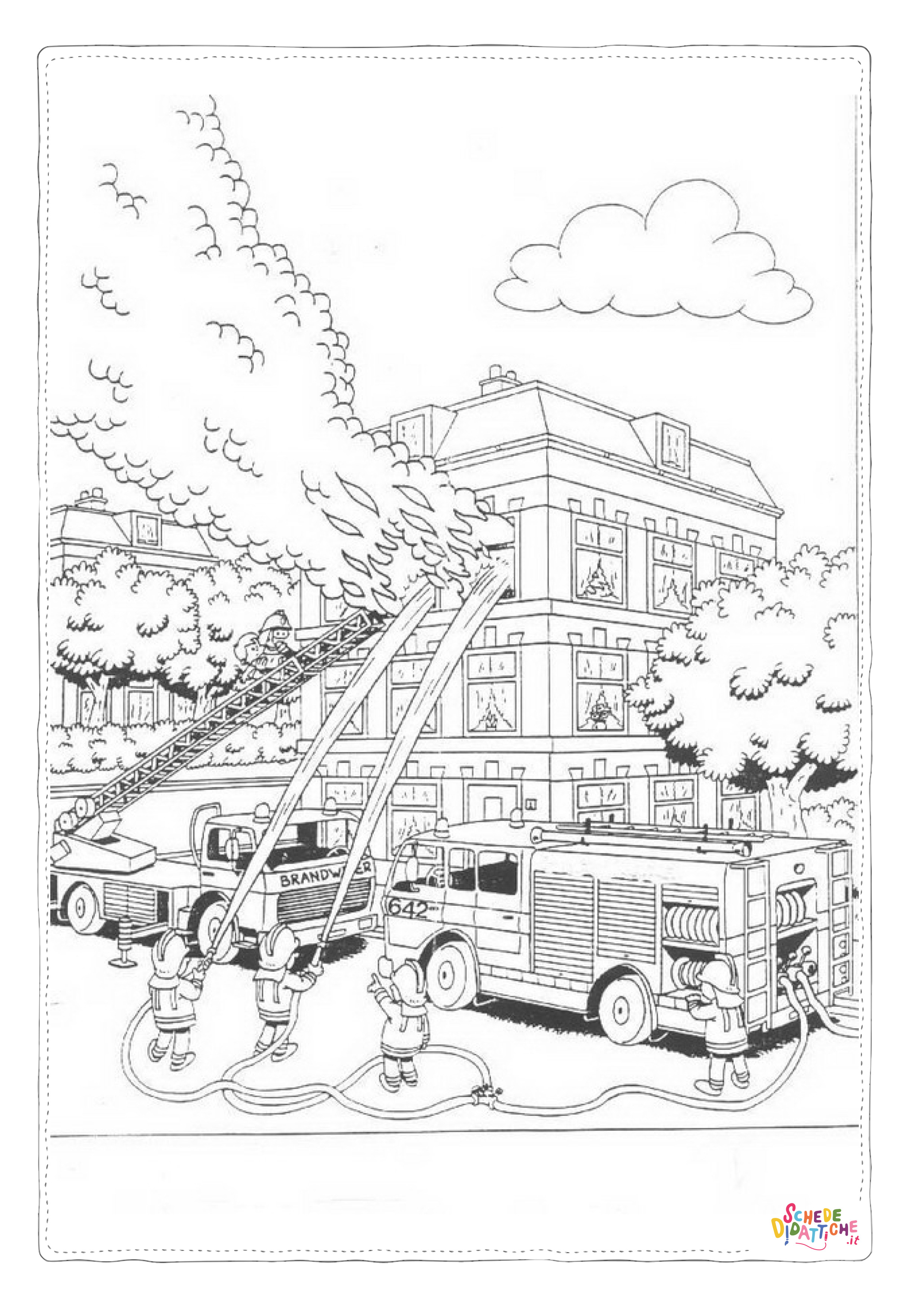 Disegno "Disegno di camion dei pompieri da stampare e colorare 11" Disegno di camion dei pompieri da stampare e colorare 11