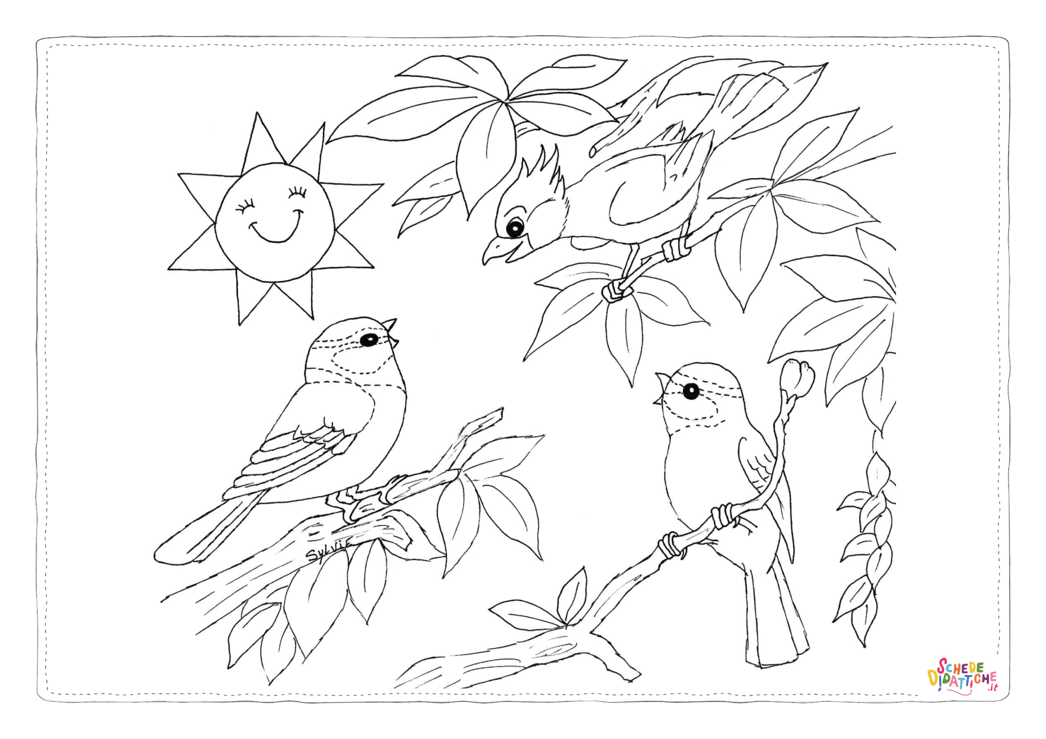 Disegno "Disegno di passero da stampare e colorare 112" Disegno di passero da stampare e colorare 112