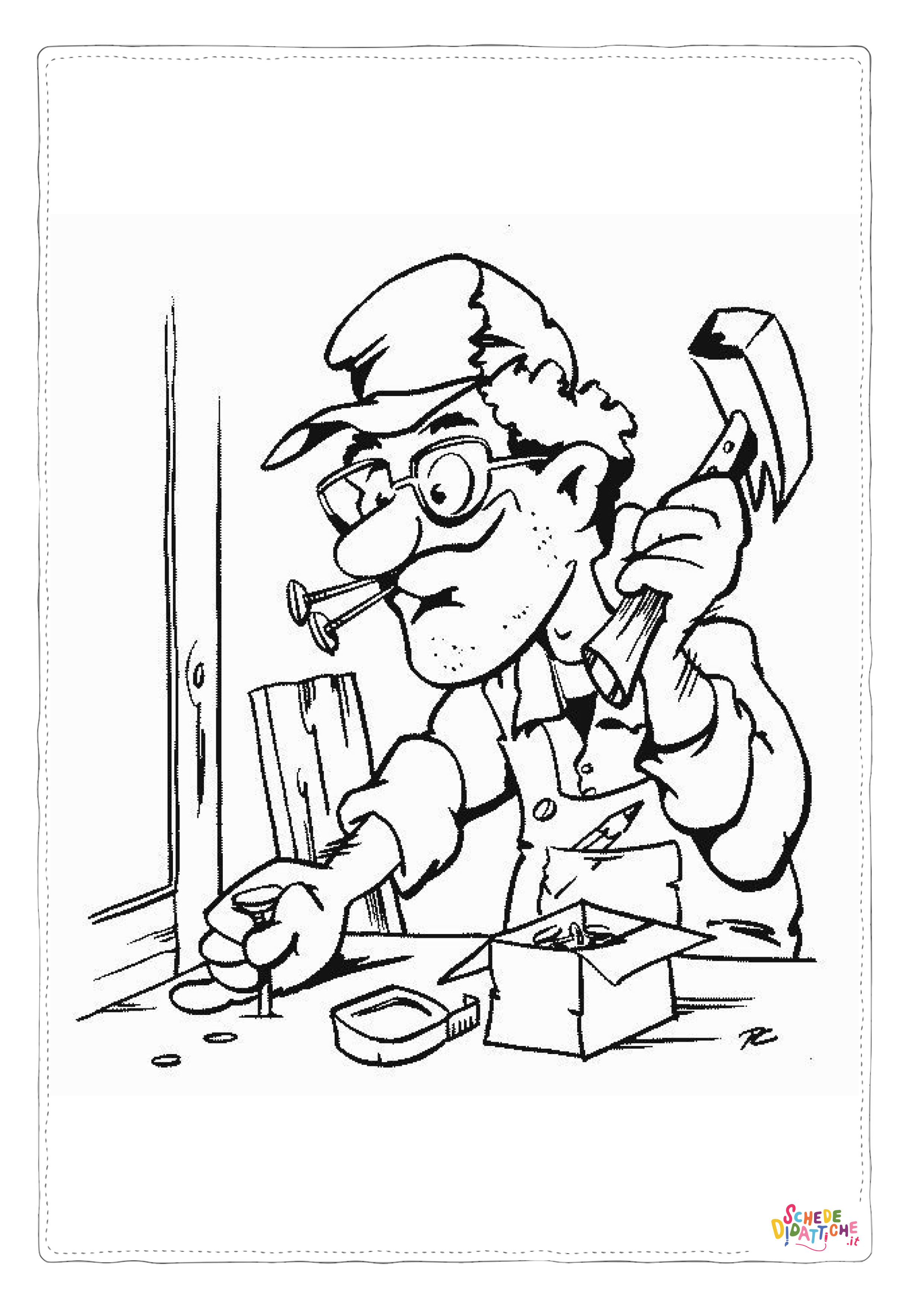 Disegno "Disegno di falegname da stampare e colorare 5" Disegno di falegname da stampare e colorare 5
