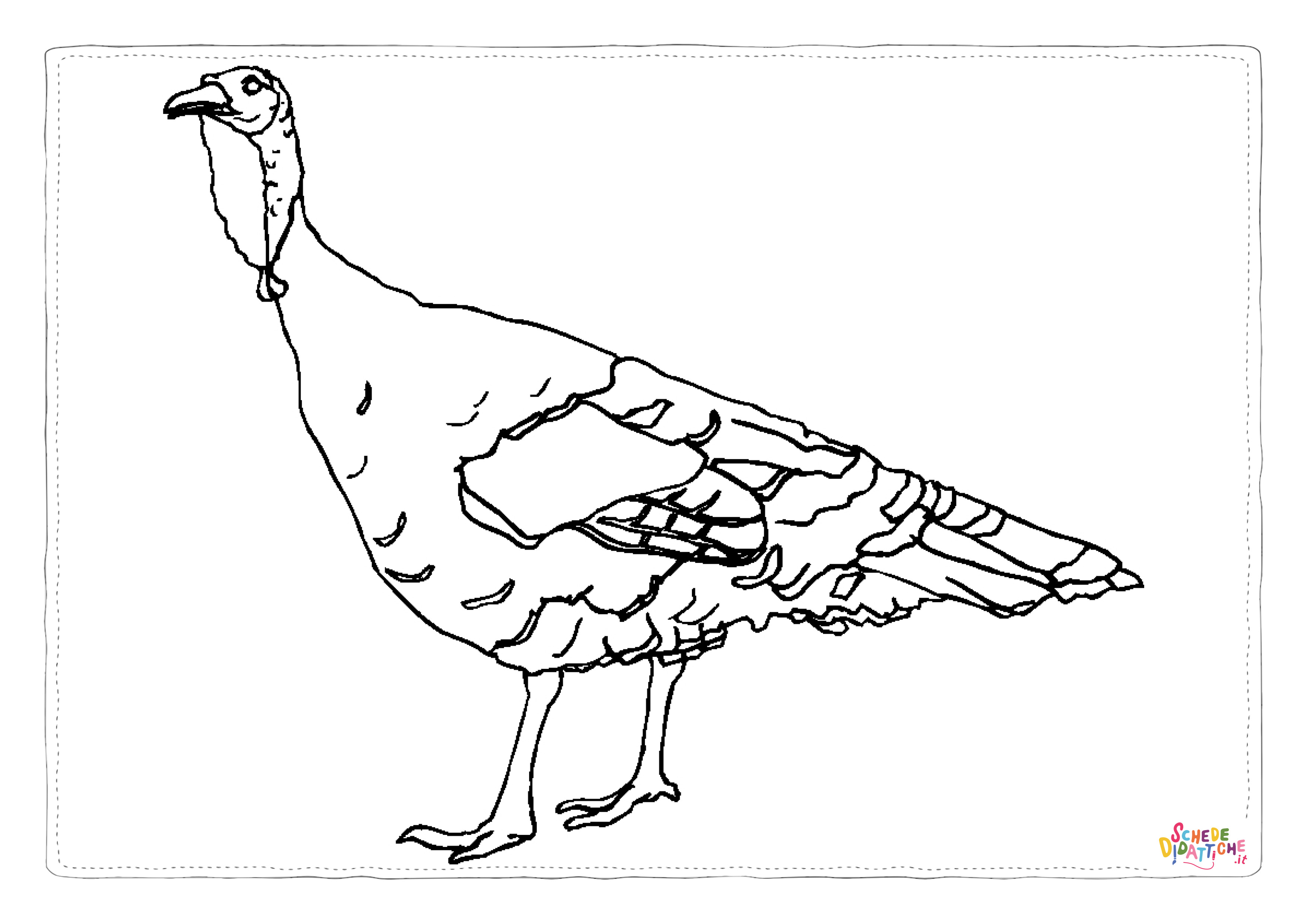 Disegno "Disegno di tacchino da stampare e colorare 97" Disegno di tacchino da stampare e colorare 97
