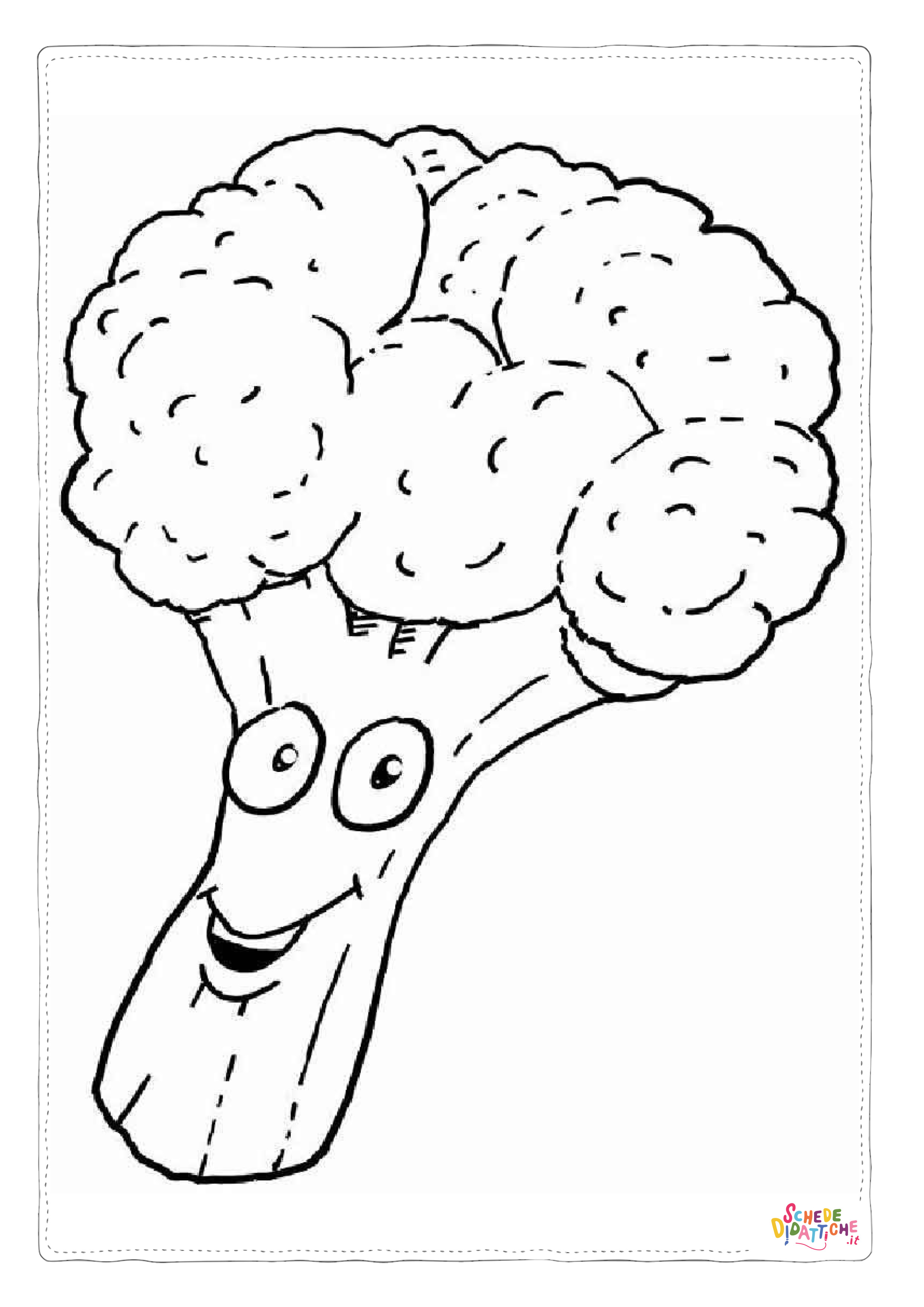 Disegno "Disegno di broccolo da stampare e colorare 10" Disegno di broccolo da stampare e colorare 10
