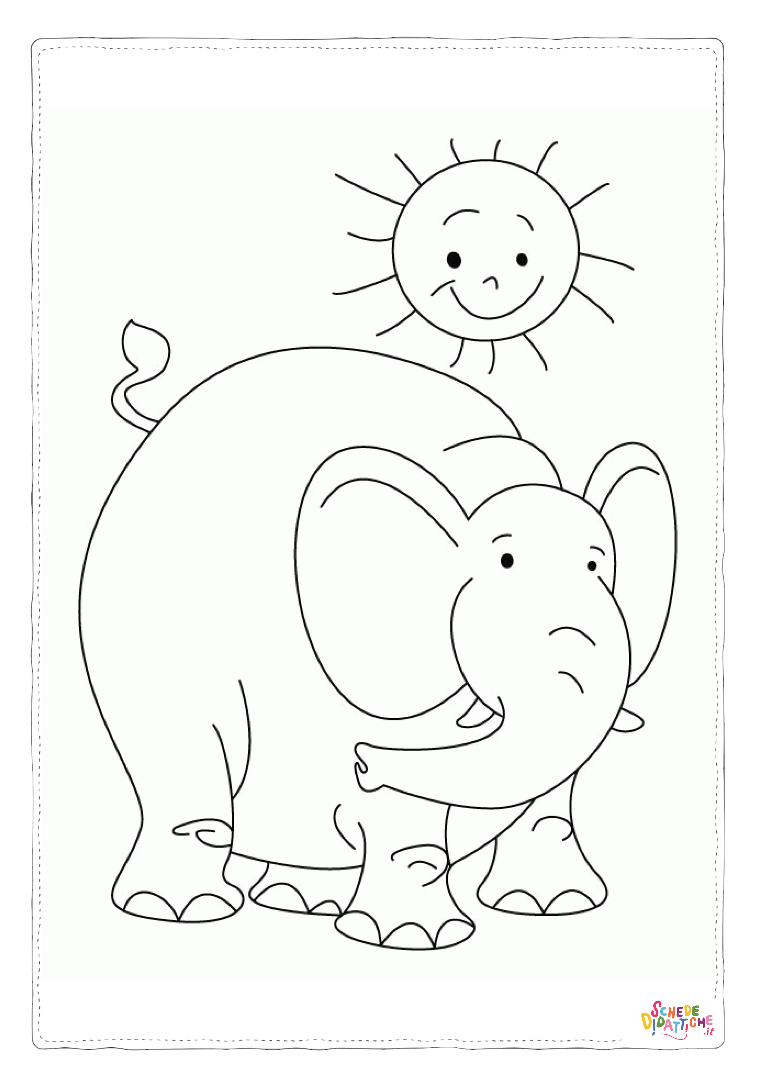 Disegno "Disegno di elefante da stampare e colorare 122" Disegno di elefante da stampare e colorare 122