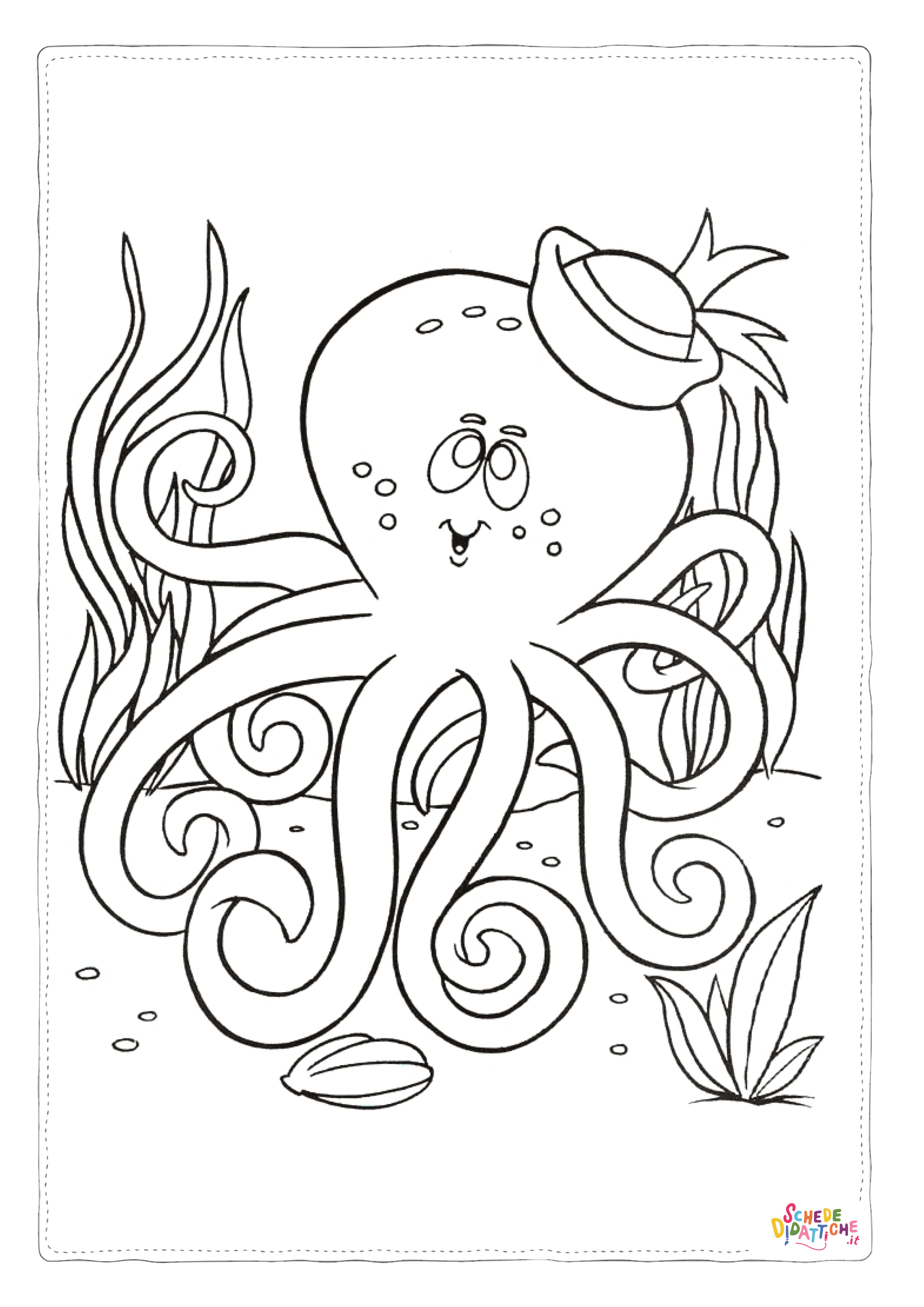 Disegno "Disegno di polpo da stampare e colorare 5" Disegno di polpo da stampare e colorare 5