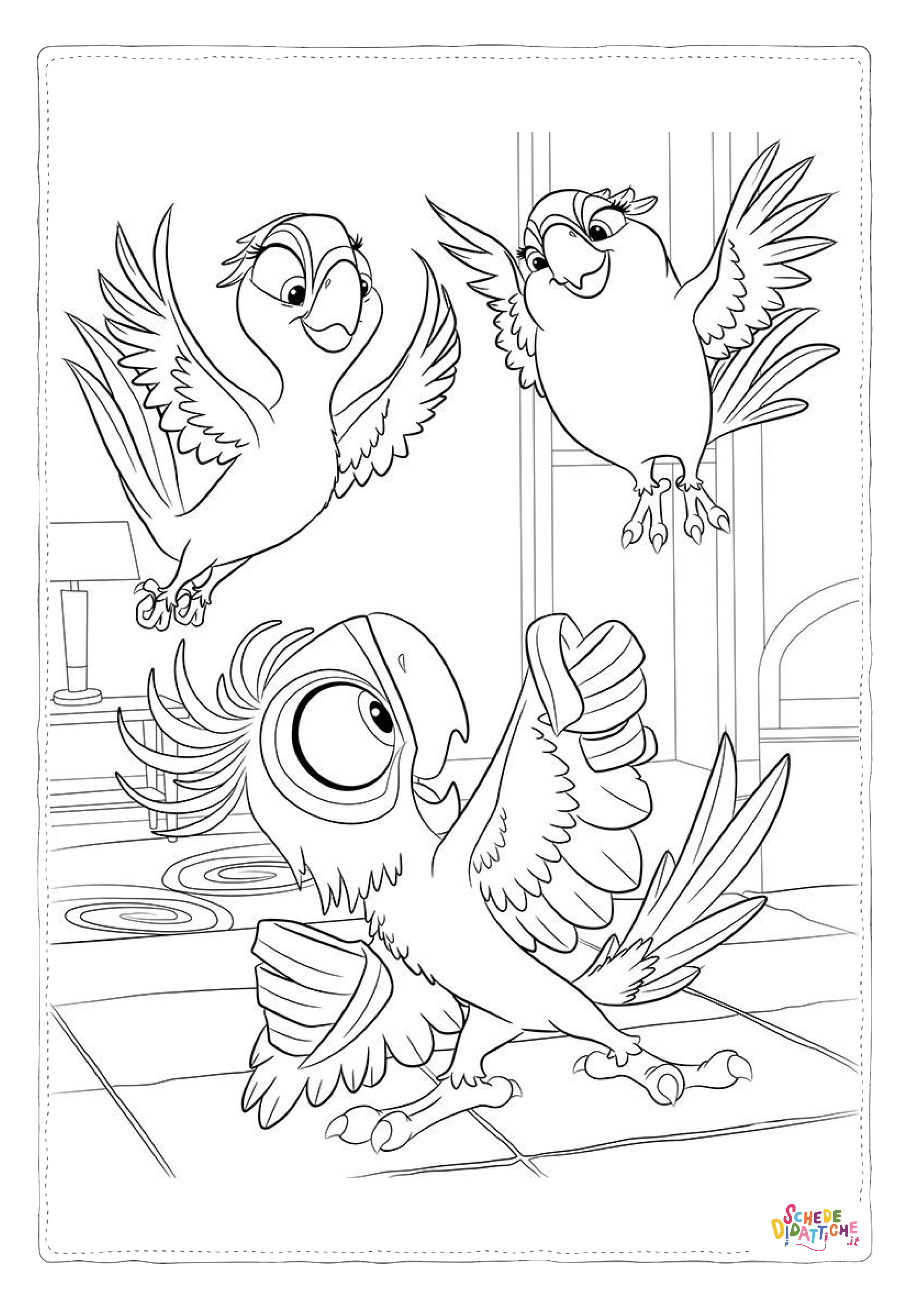 Disegno "Disegno di uccello da stampare e colorare 23" Disegno di uccello da stampare e colorare 23