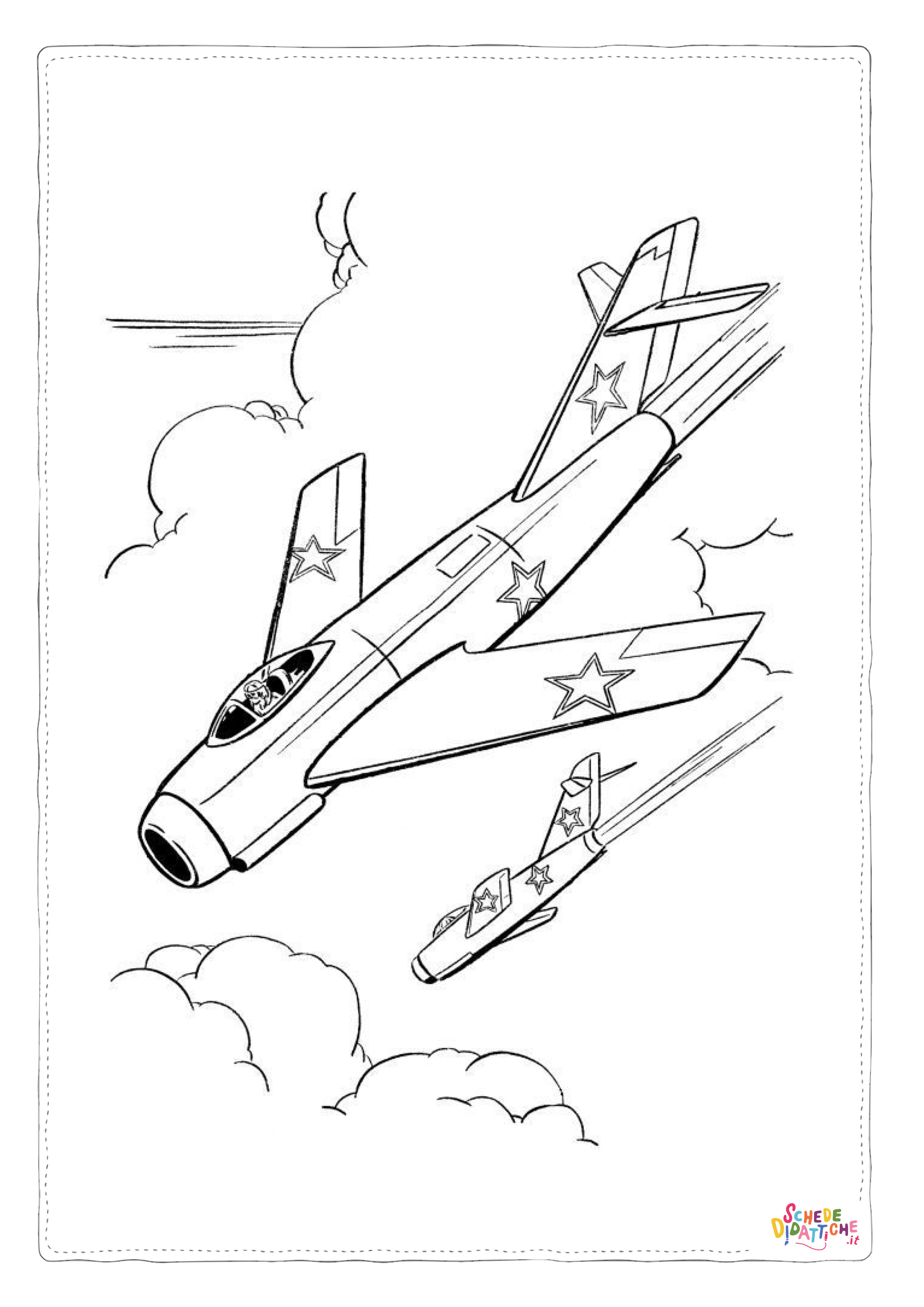 Disegno "Disegno di aereo militare da stampare e colorare 94" Disegno di aereo militare da stampare e colorare 94