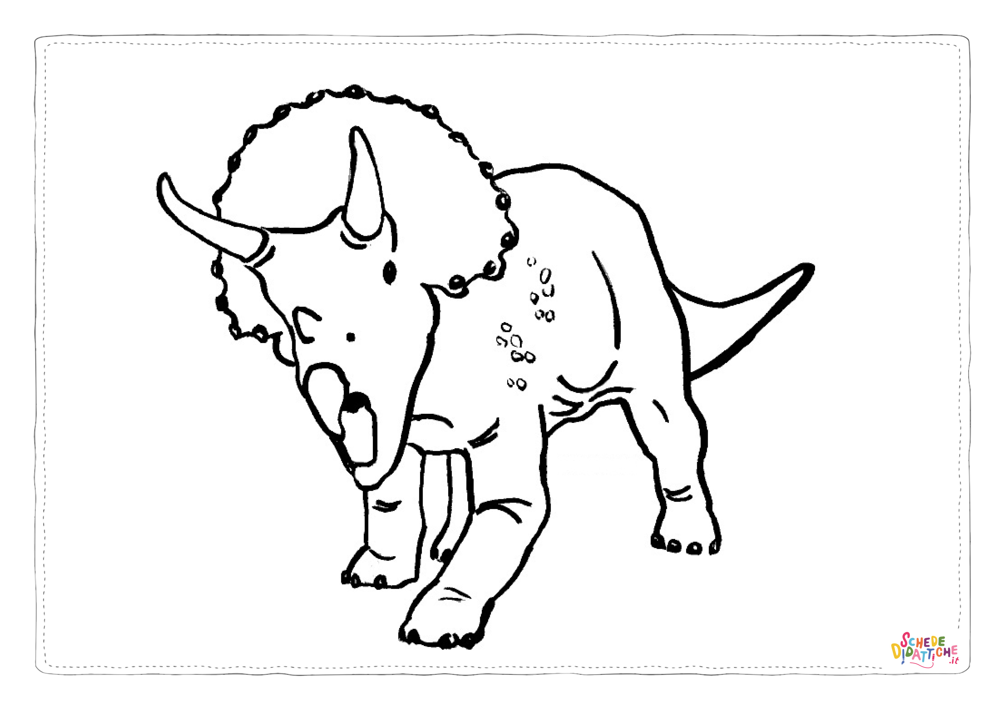 Disegno "Disegno di Triceratopo da stampare e colorare 30" Disegno di Triceratopo da stampare e colorare 30