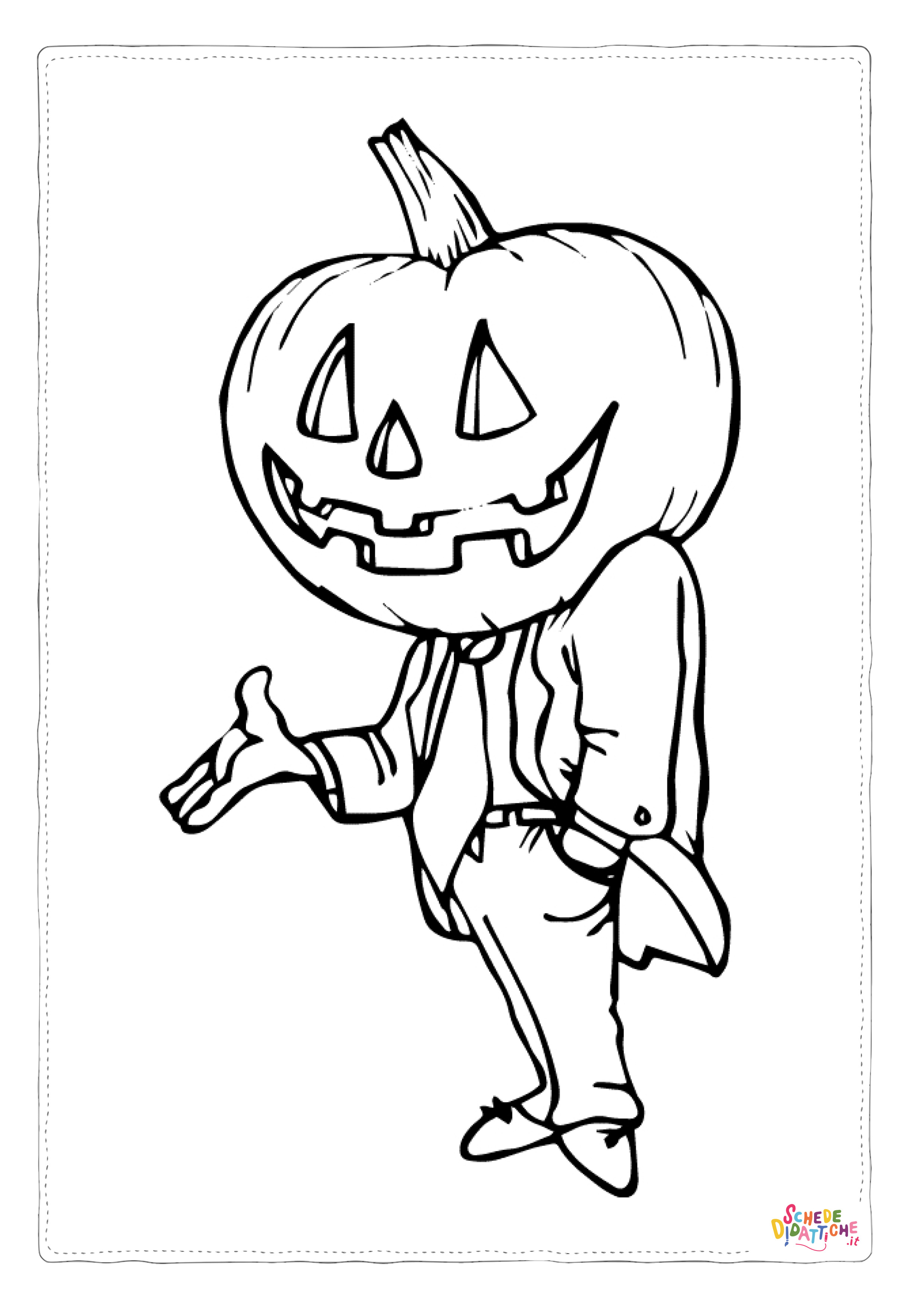 Disegno "Disegno di zucca di Halloween da stampare e colorare 1" Disegno di zucca di Halloween da stampare e colorare 1