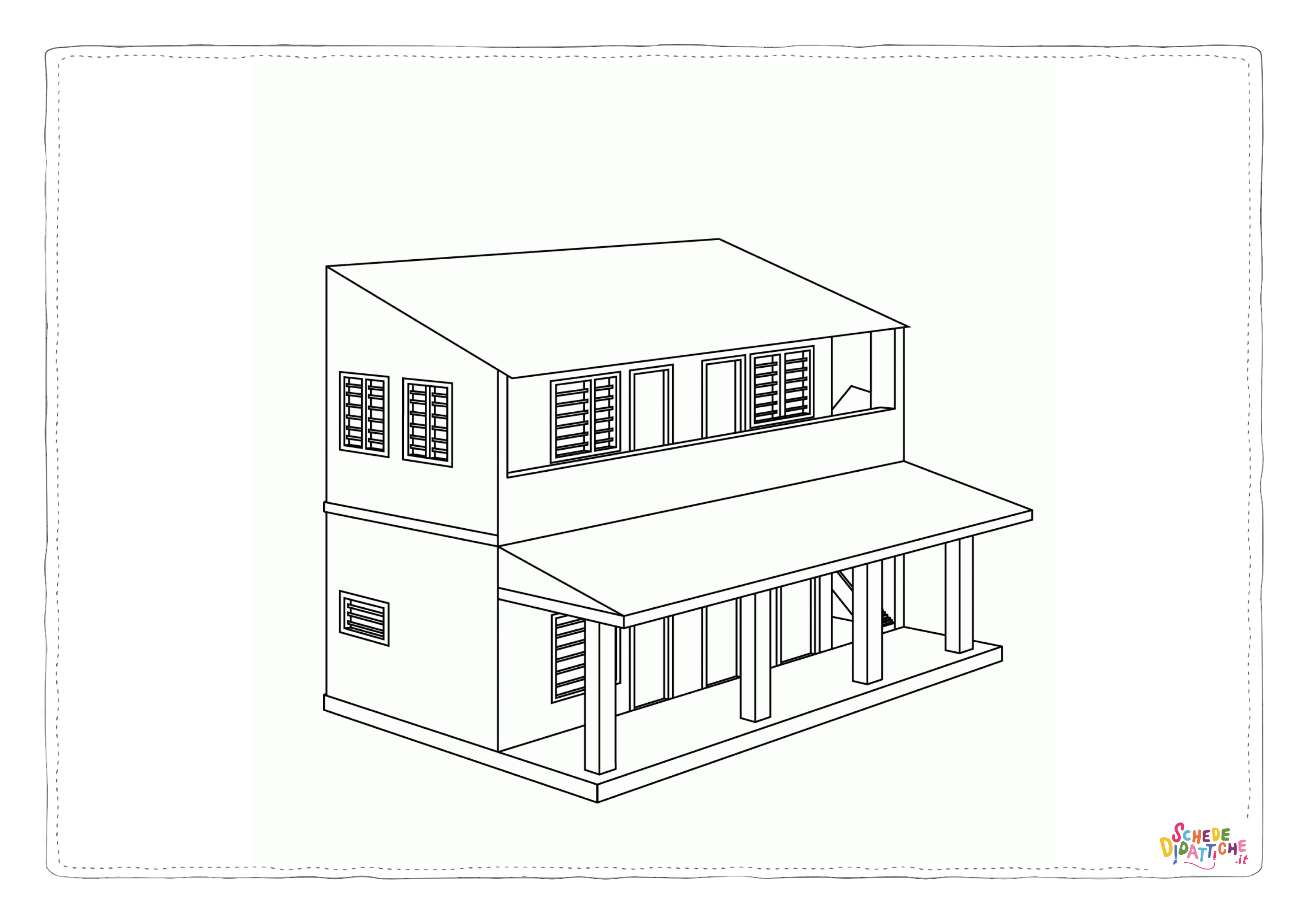 Disegno di casa da stampare e colorare 65