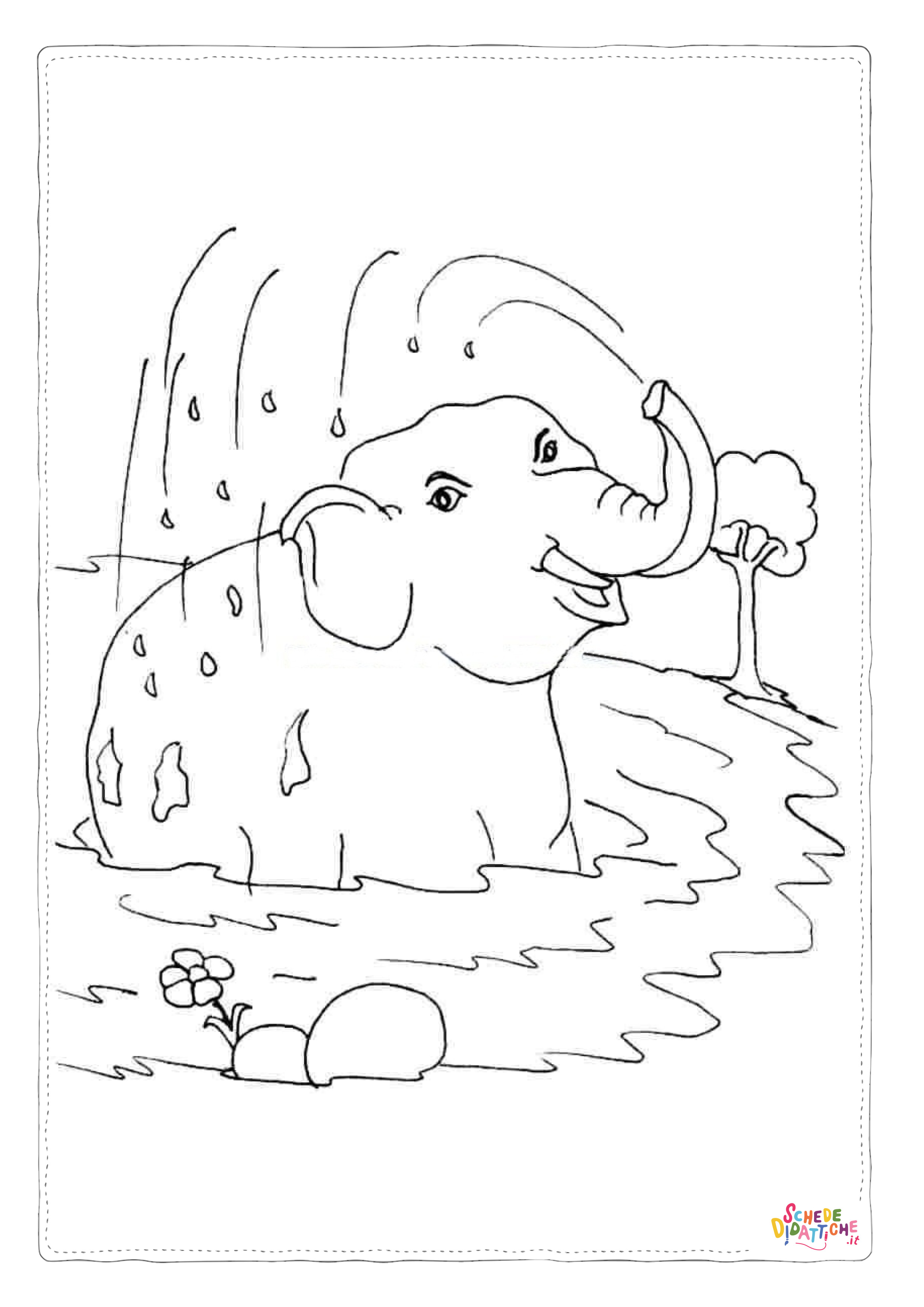 Disegno "Disegno di elefante da stampare e colorare 15" Disegno di elefante da stampare e colorare 15