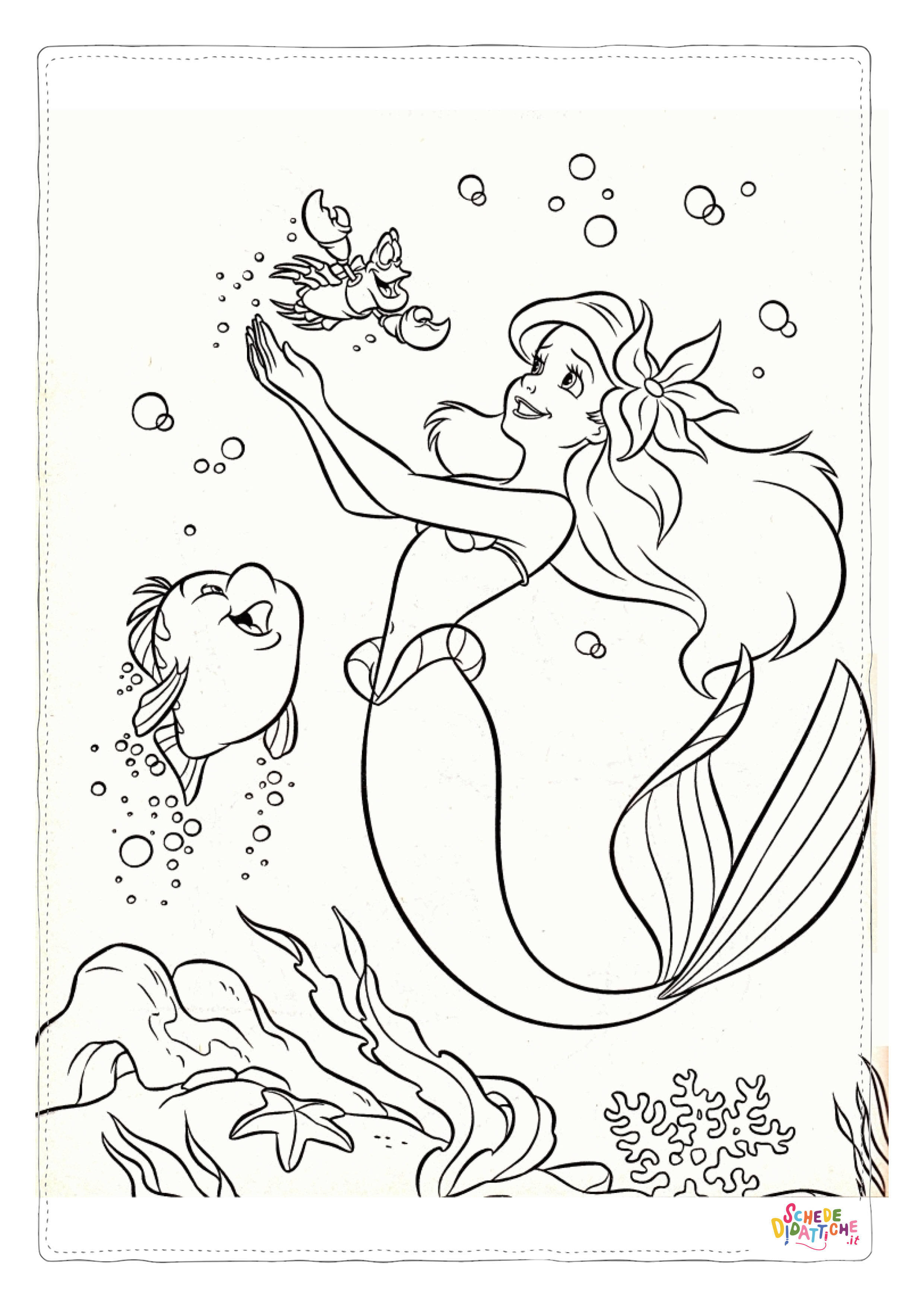 Disegno di La Sirenetta da stampare e colorare 105