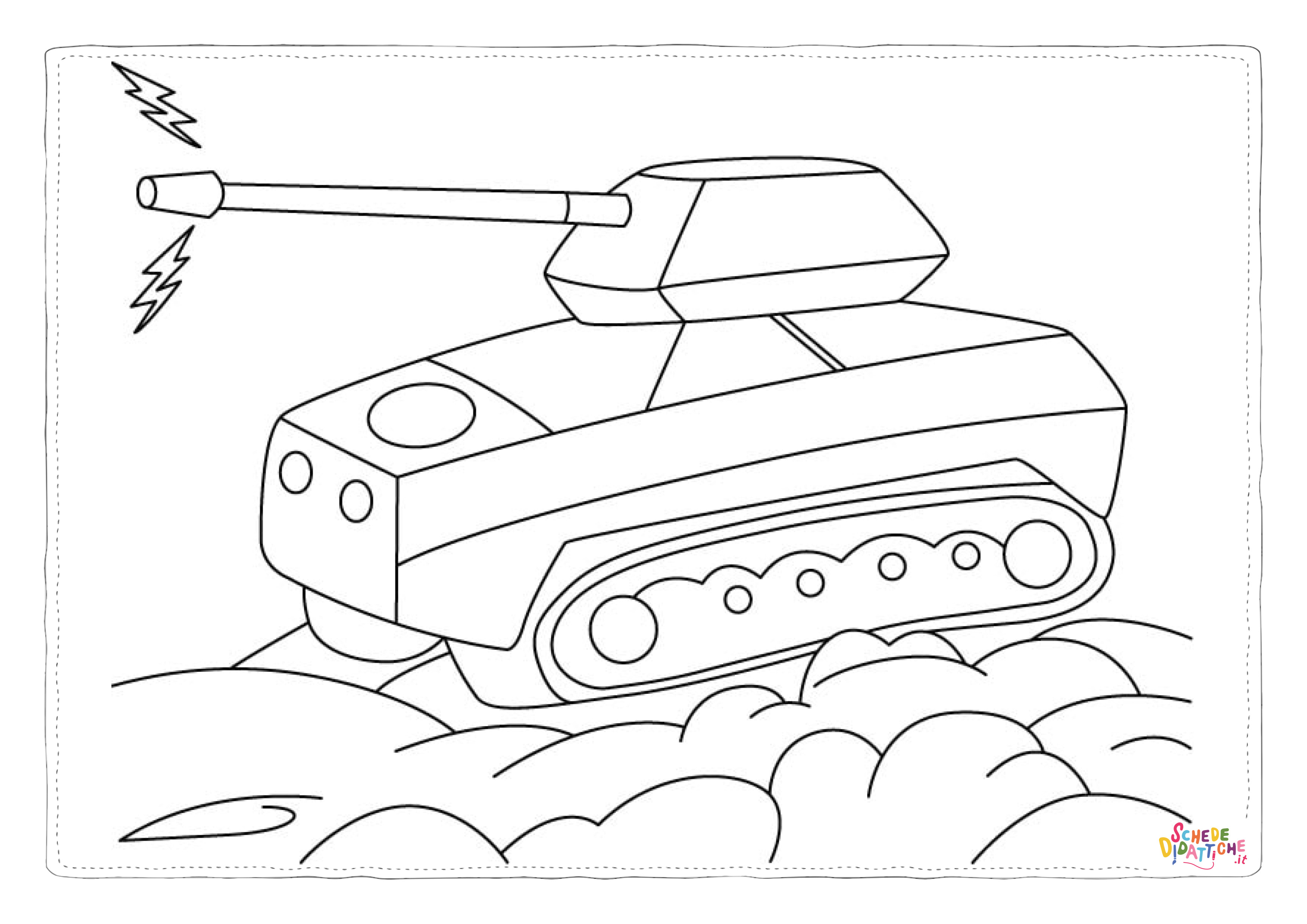 Disegno di carro armato da stampare e colorare 33