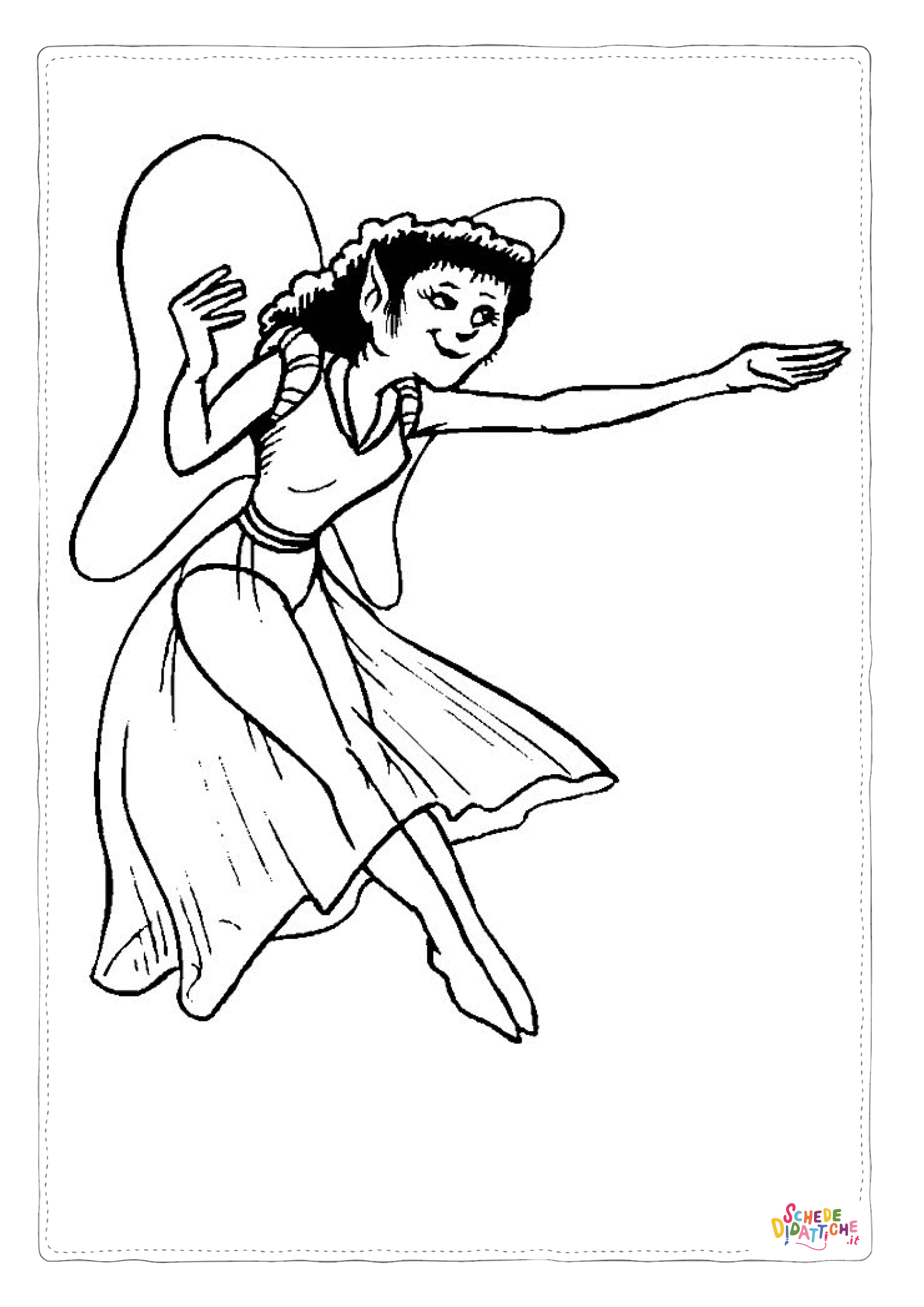 Disegno "Disegno di fata da stampare e colorare 5" Disegno di fata da stampare e colorare 5
