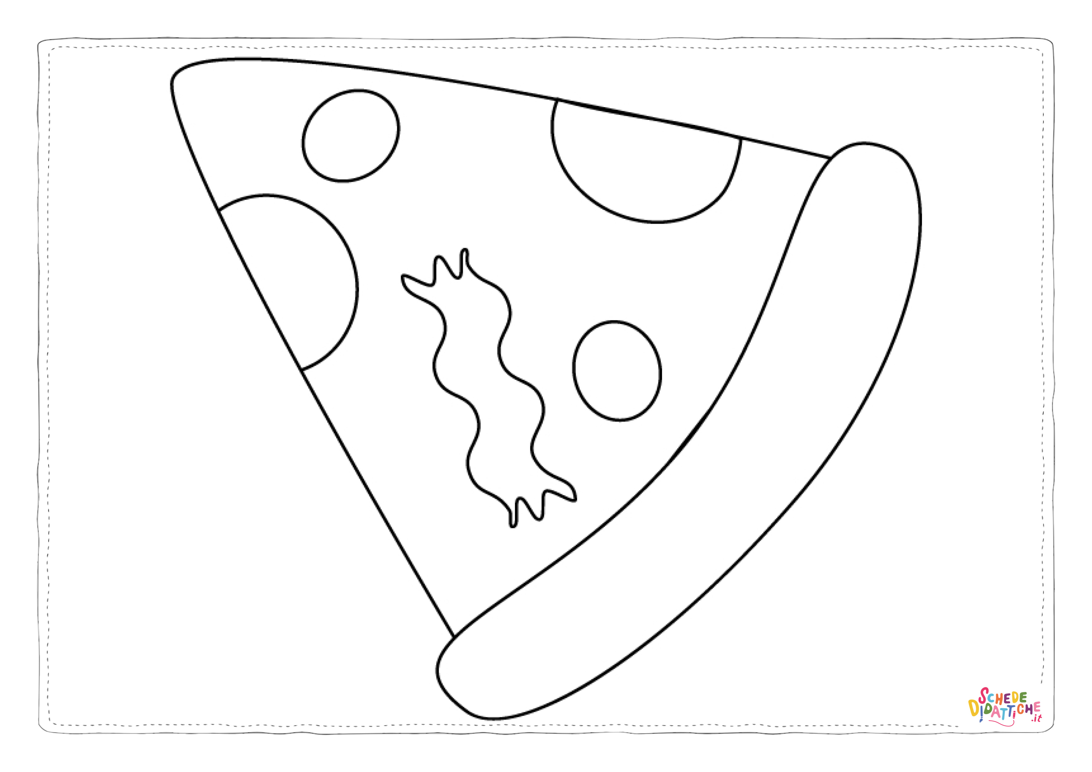 Disegno "Disegno di pizza da stampare e colorare 13" Disegno di pizza da stampare e colorare 13