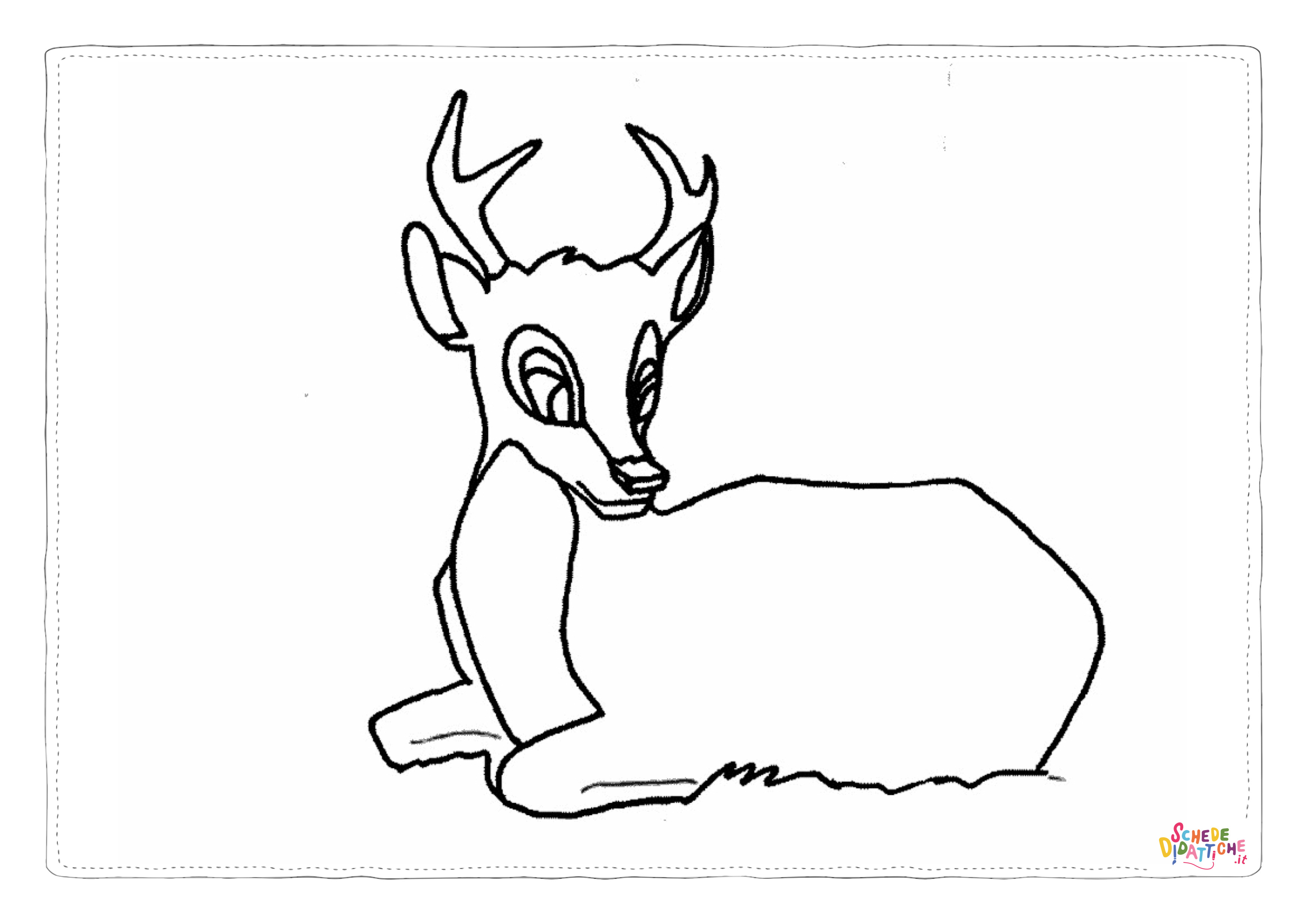 Disegno "Disegno di renna da stampare e colorare 1" Disegno di renna da stampare e colorare 1