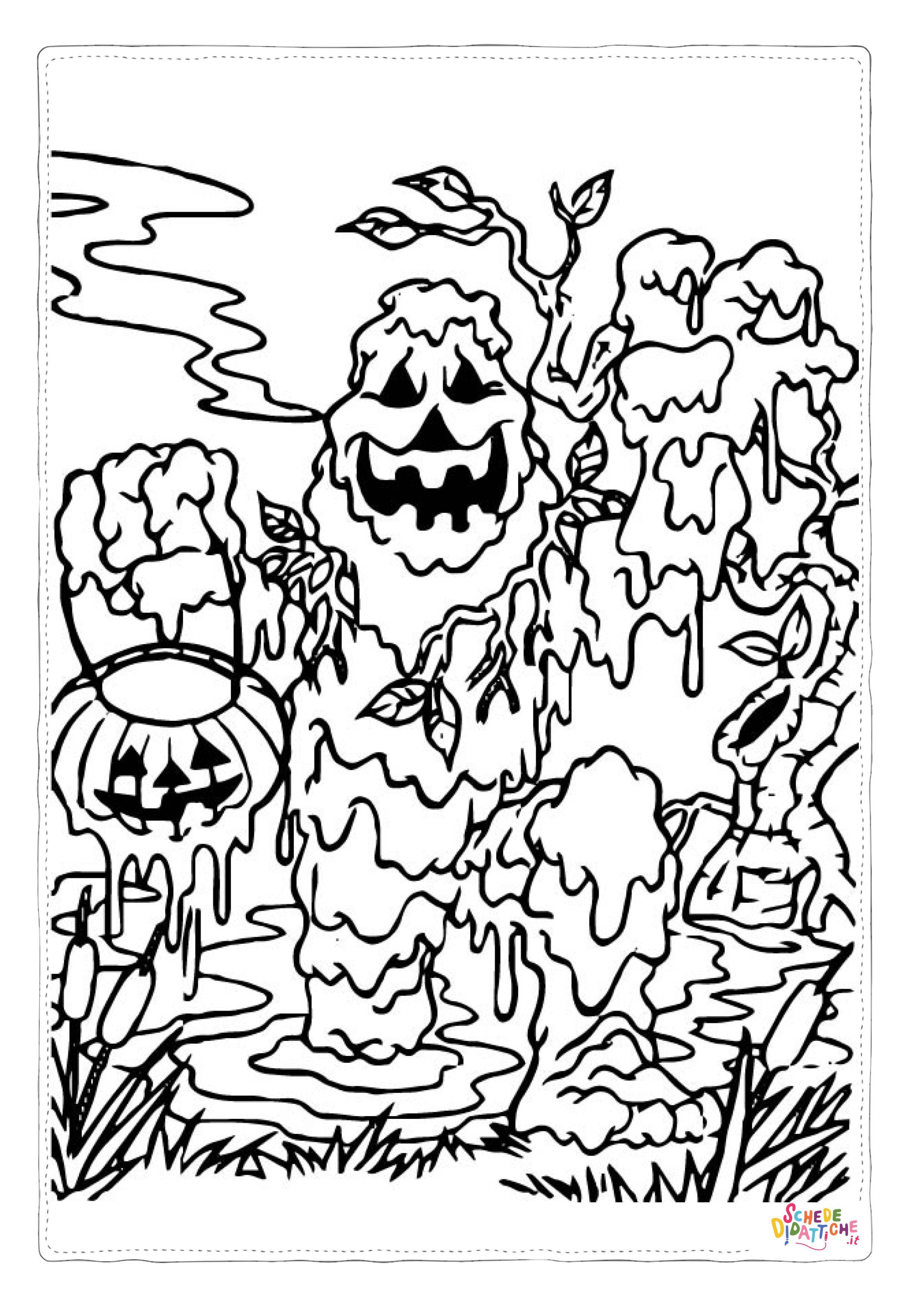 Disegno "Disegno di zucca di Halloween da stampare e colorare 122" Disegno di zucca di Halloween da stampare e colorare 122