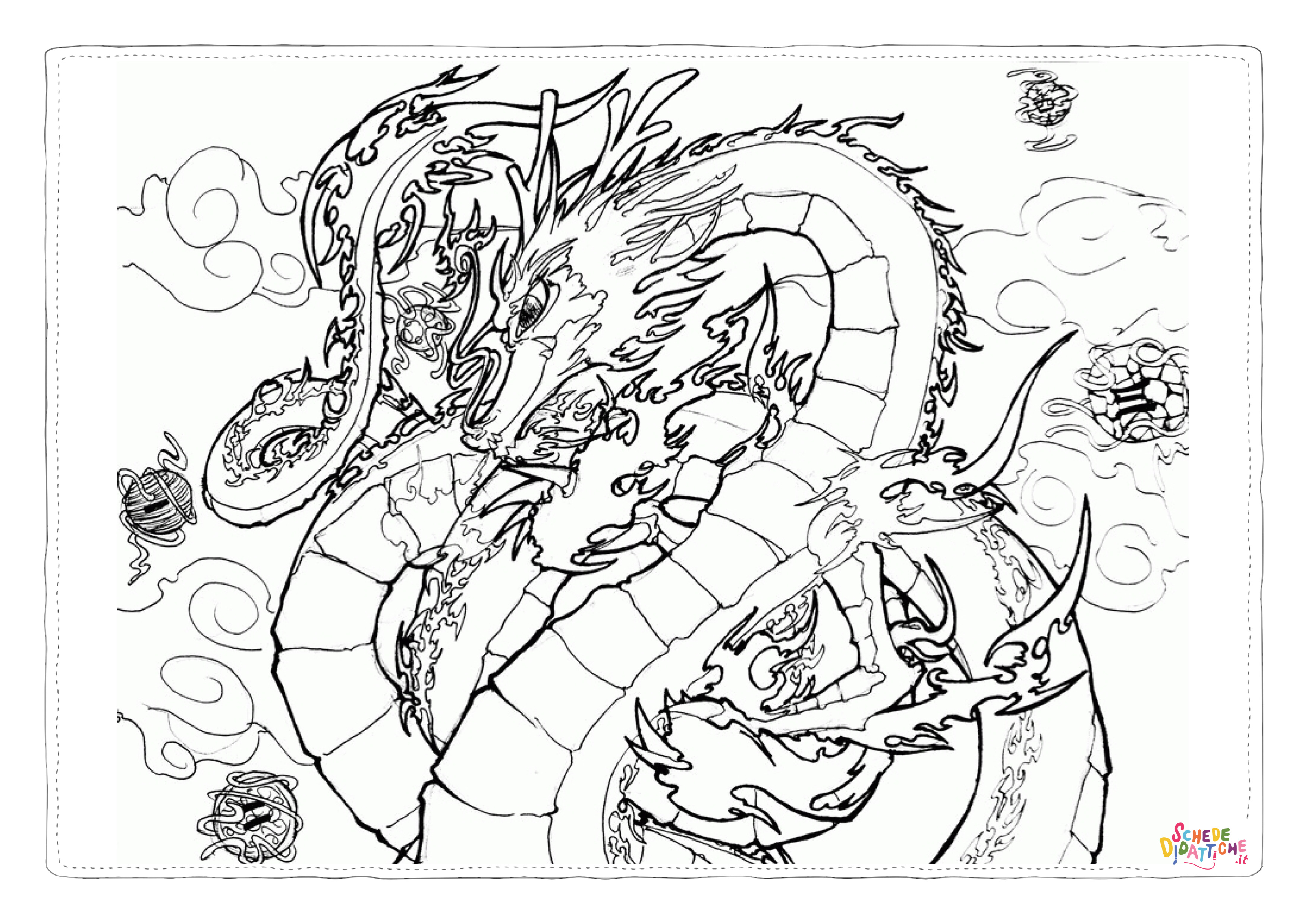 Disegno "Disegno di dragone da stampare e colorare 94" Disegno di dragone da stampare e colorare 94