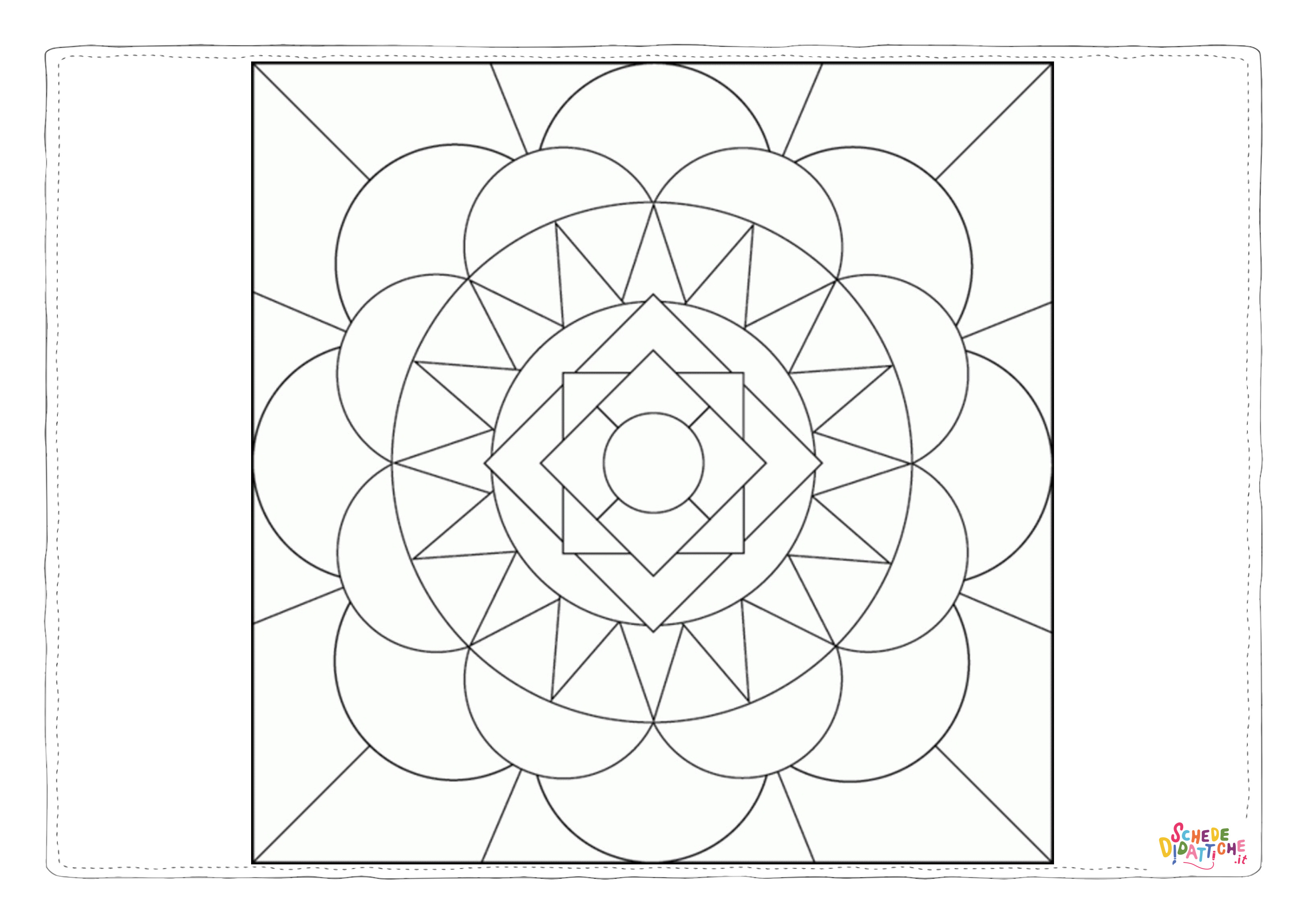 Disegno di mandala da stampare e colorare 1112