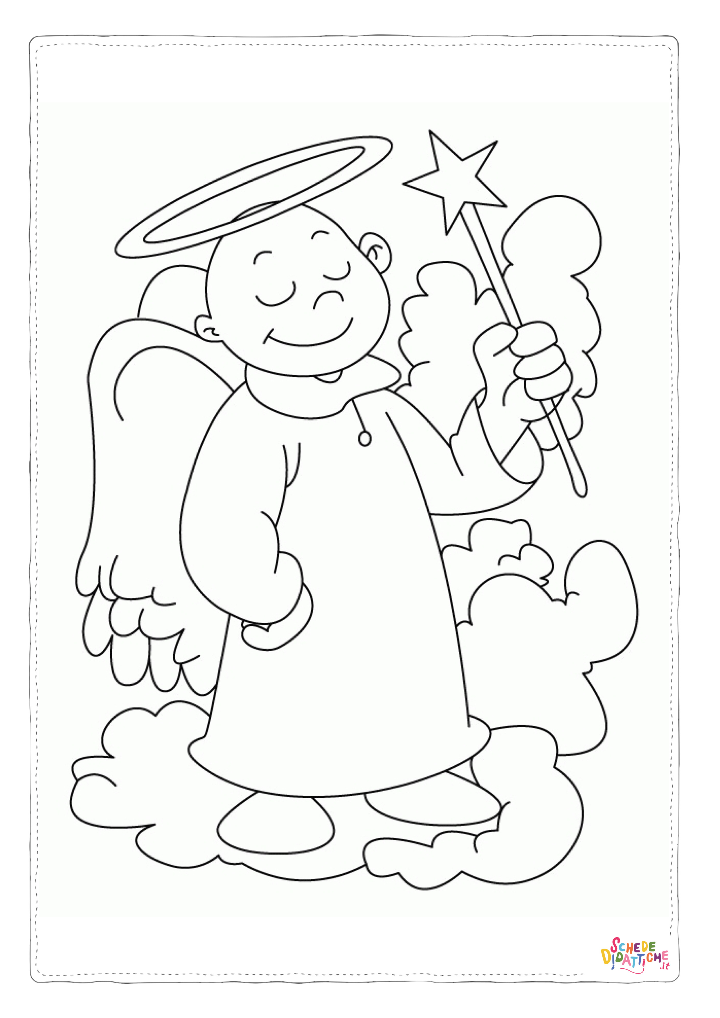 Disegno di angelo da stampare e colorare 16