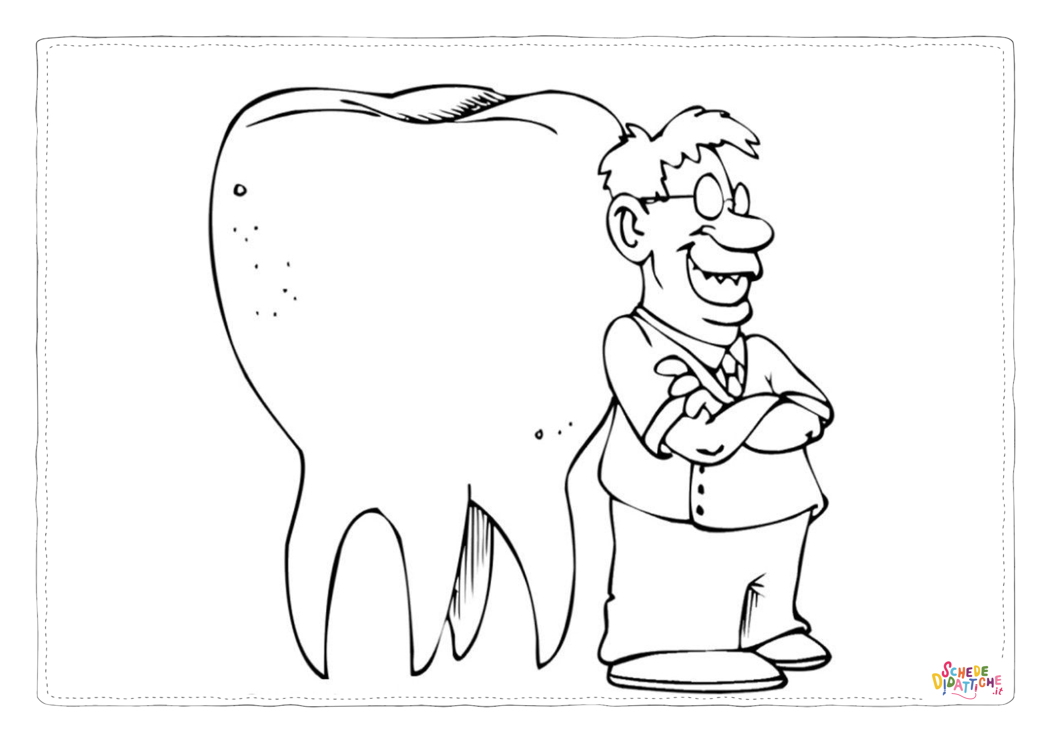 Disegno "Disegno di dentista da stampare e colorare 3" Disegno di dentista da stampare e colorare 3