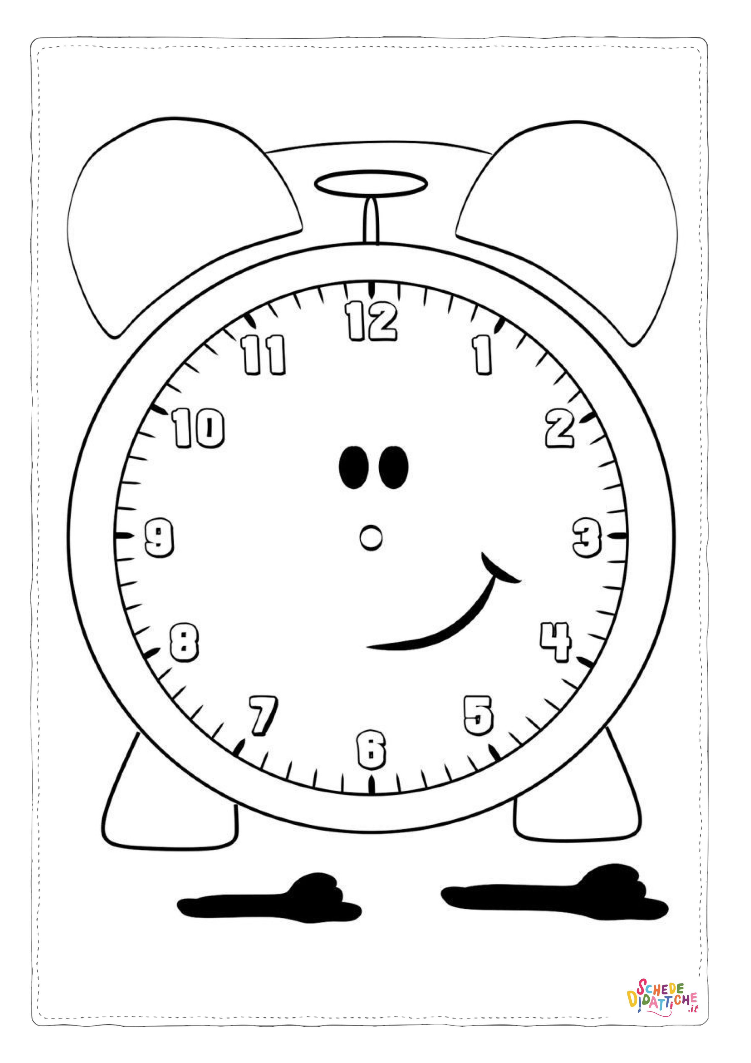 Disegno di orologio da stampare e colorare 13