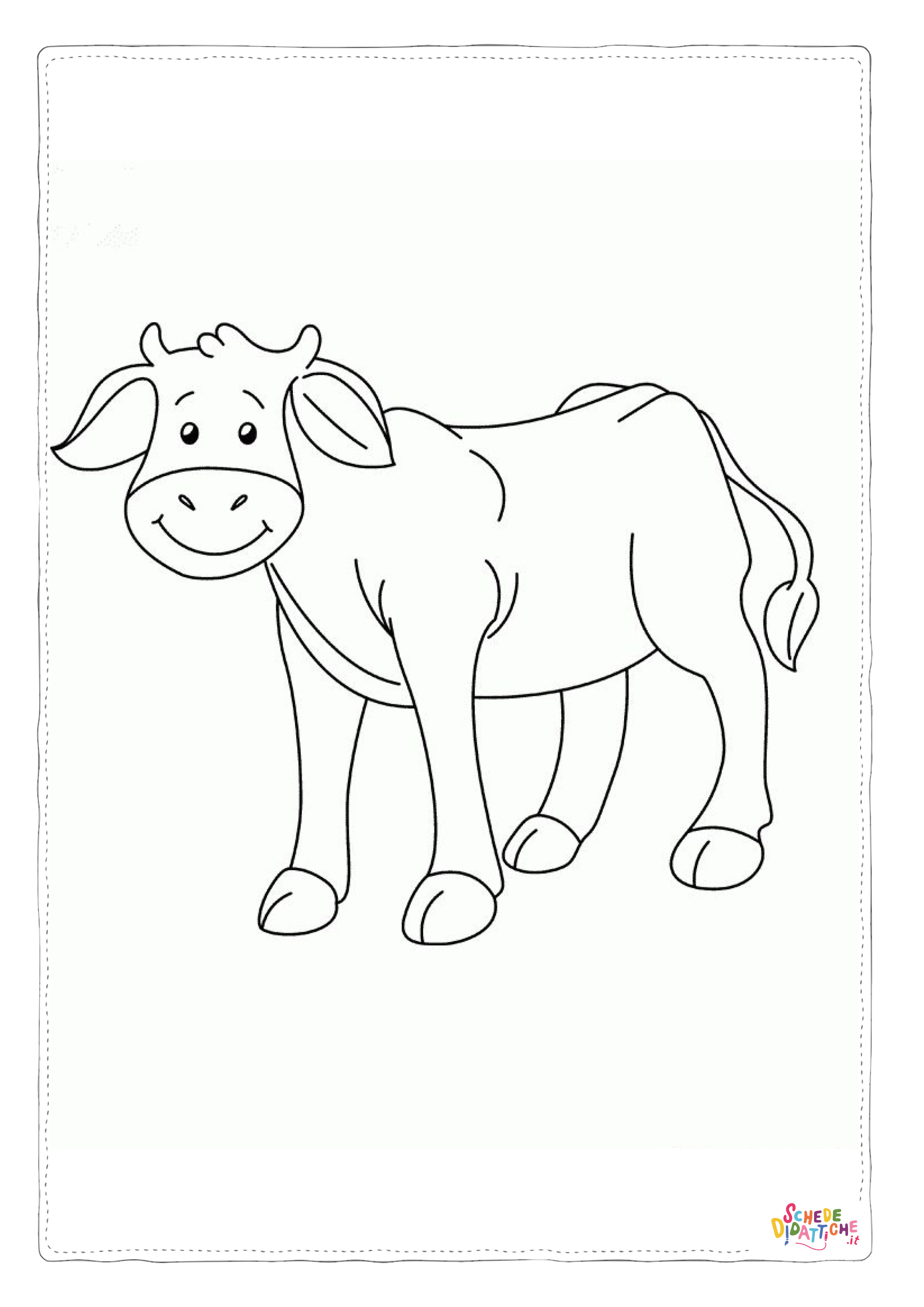 Disegno "Disegno di mucca da stampare e colorare 98" Disegno di mucca da stampare e colorare 98