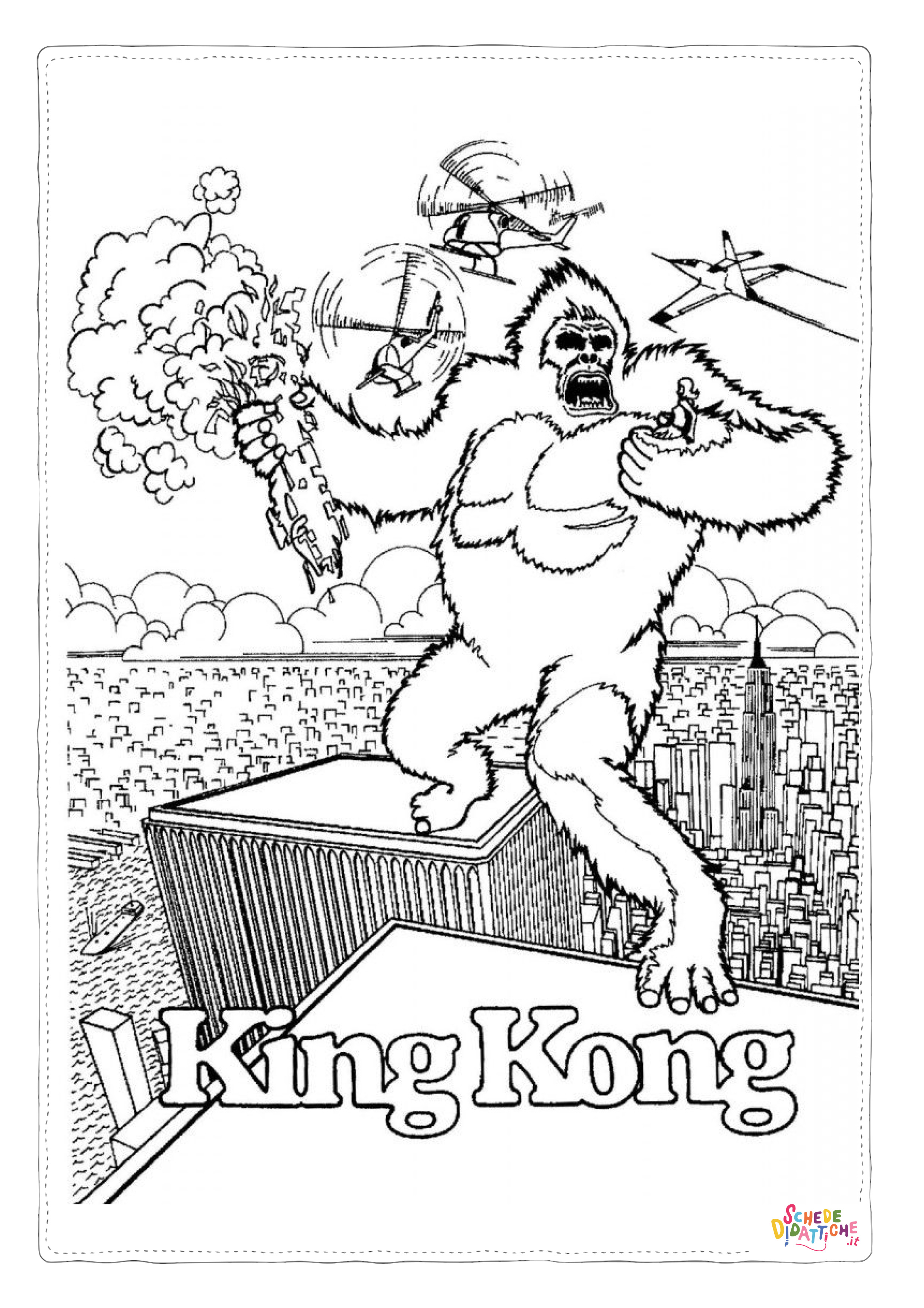 Disegno di King Kong da stampare e colorare 4