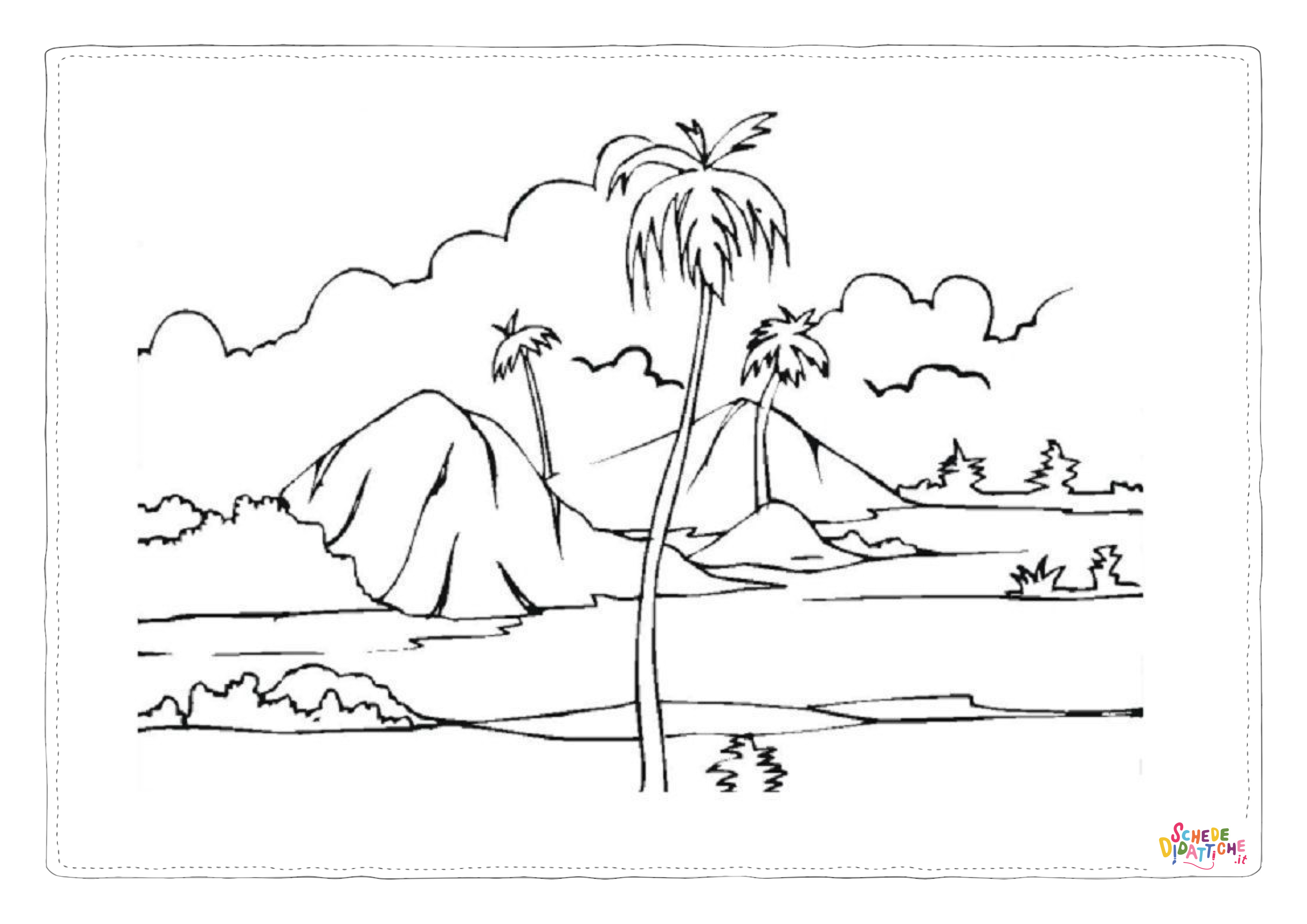 Disegno "Disegno di paesaggio da stampare e colorare 3" Disegno di paesaggio da stampare e colorare 3