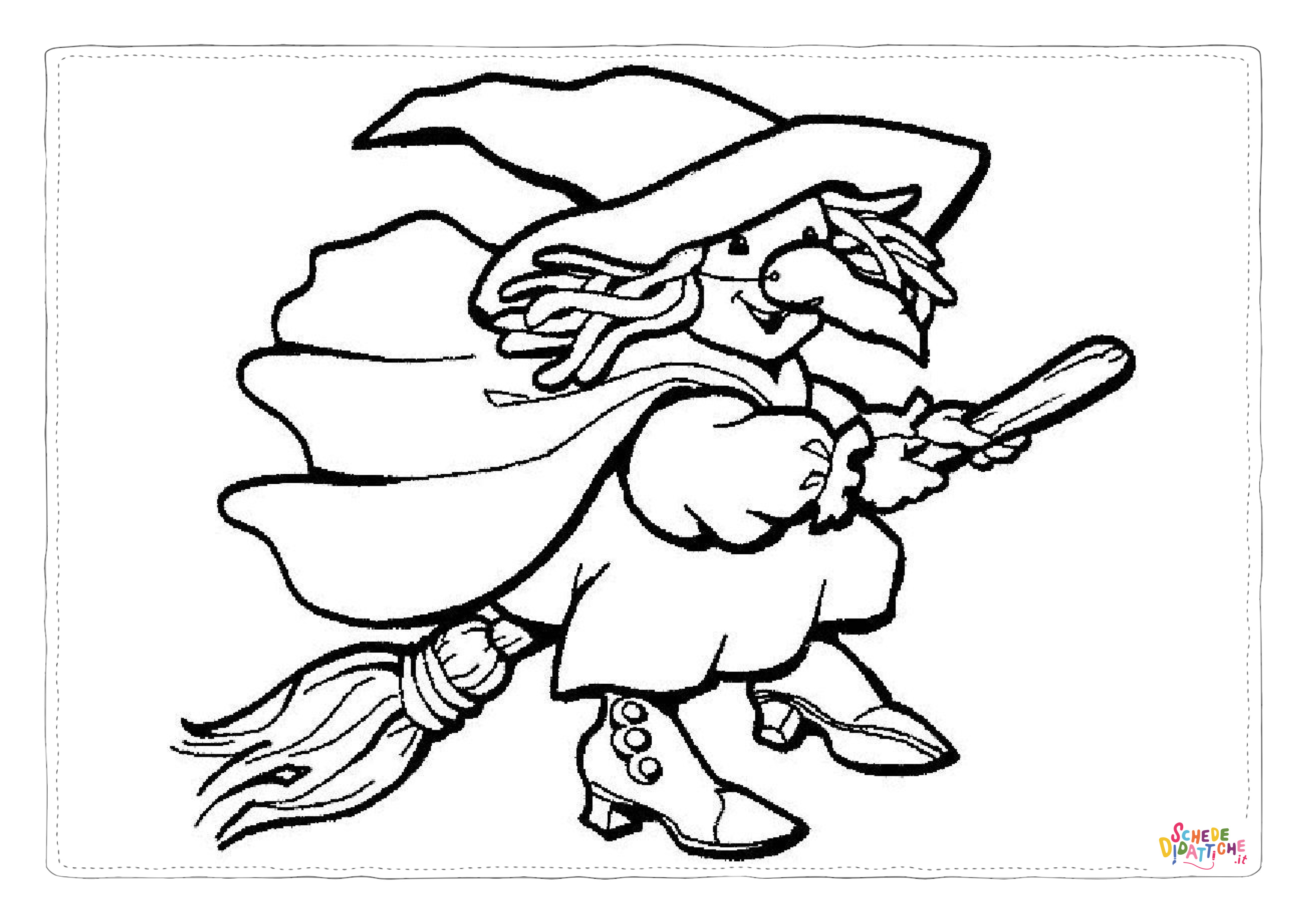 Disegno "Disegno di Befana da stampare e colorare 31" Disegno di Befana da stampare e colorare 31