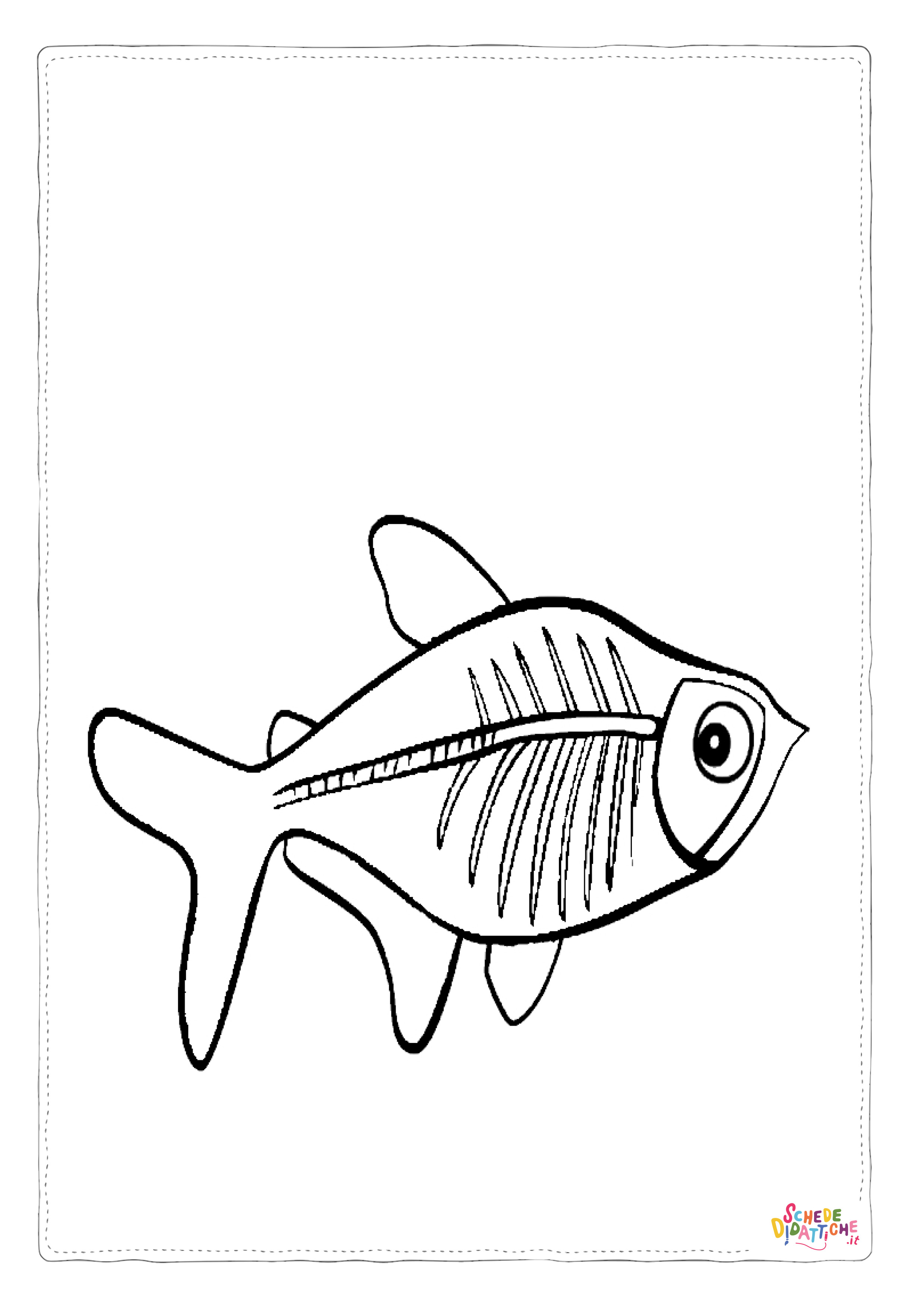 Disegno "Disegno di pesce da stampare e colorare 201" Disegno di pesce da stampare e colorare 201