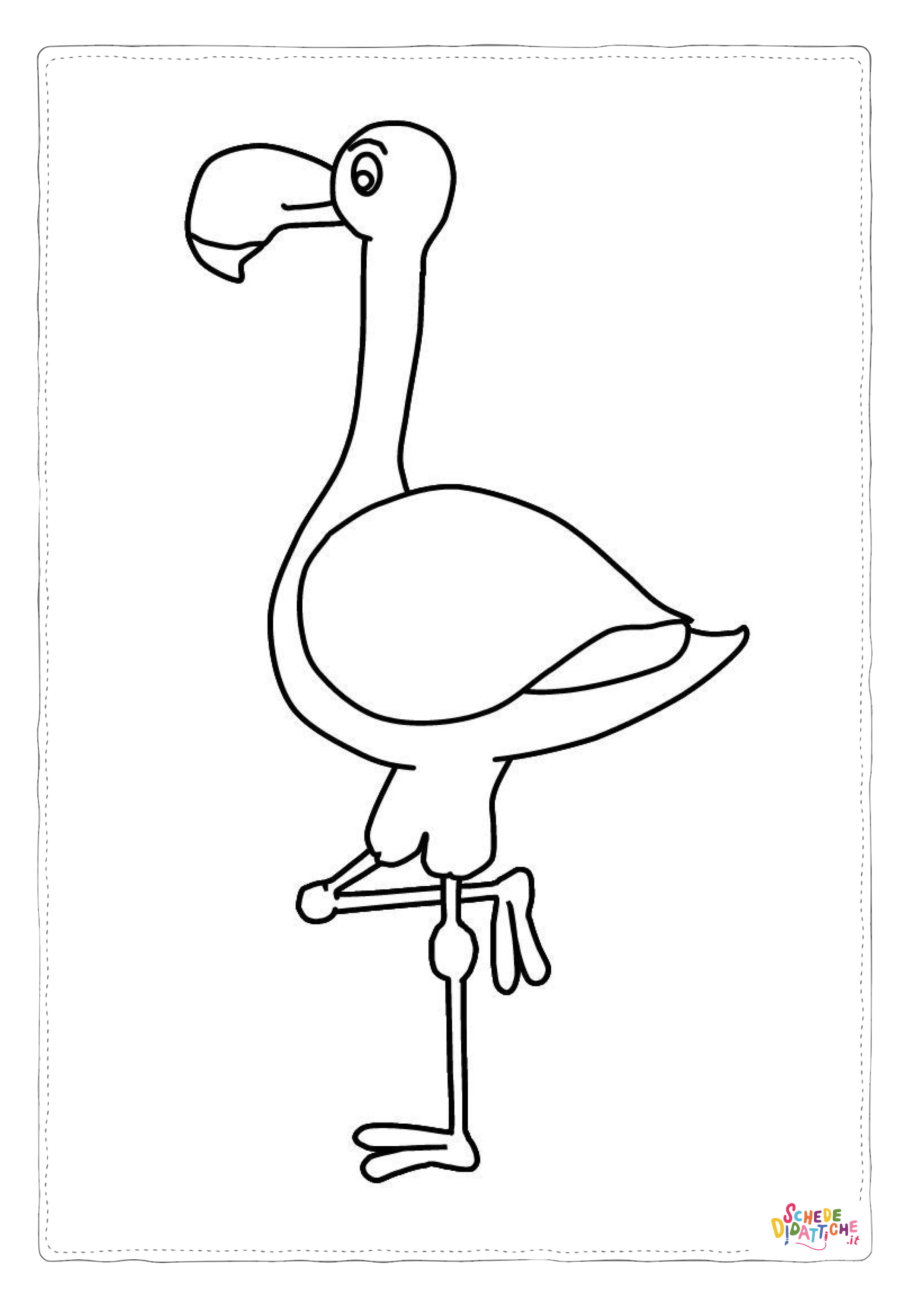 Disegno "Disegno di fenicottero da stampare e colorare 9" Disegno di fenicottero da stampare e colorare 9