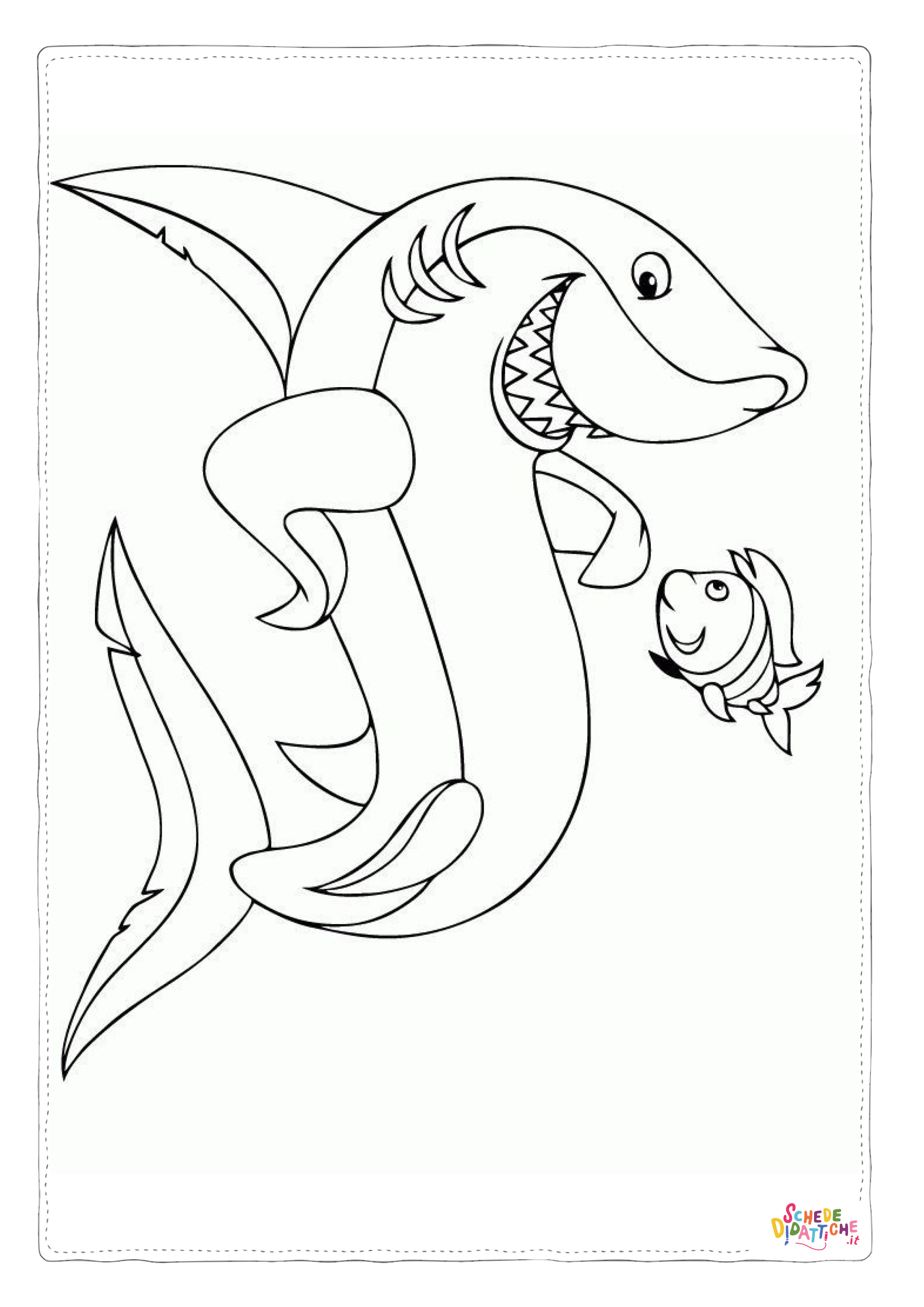 Disegno di squalo da stampare e colorare 75