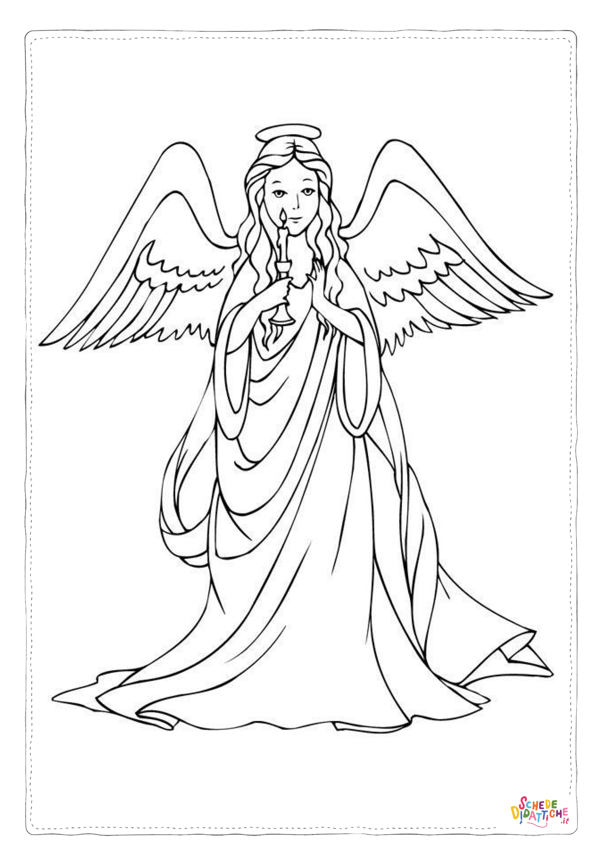 Disegno "Disegno di angelo da stampare e colorare 57" Disegno di angelo da stampare e colorare 57