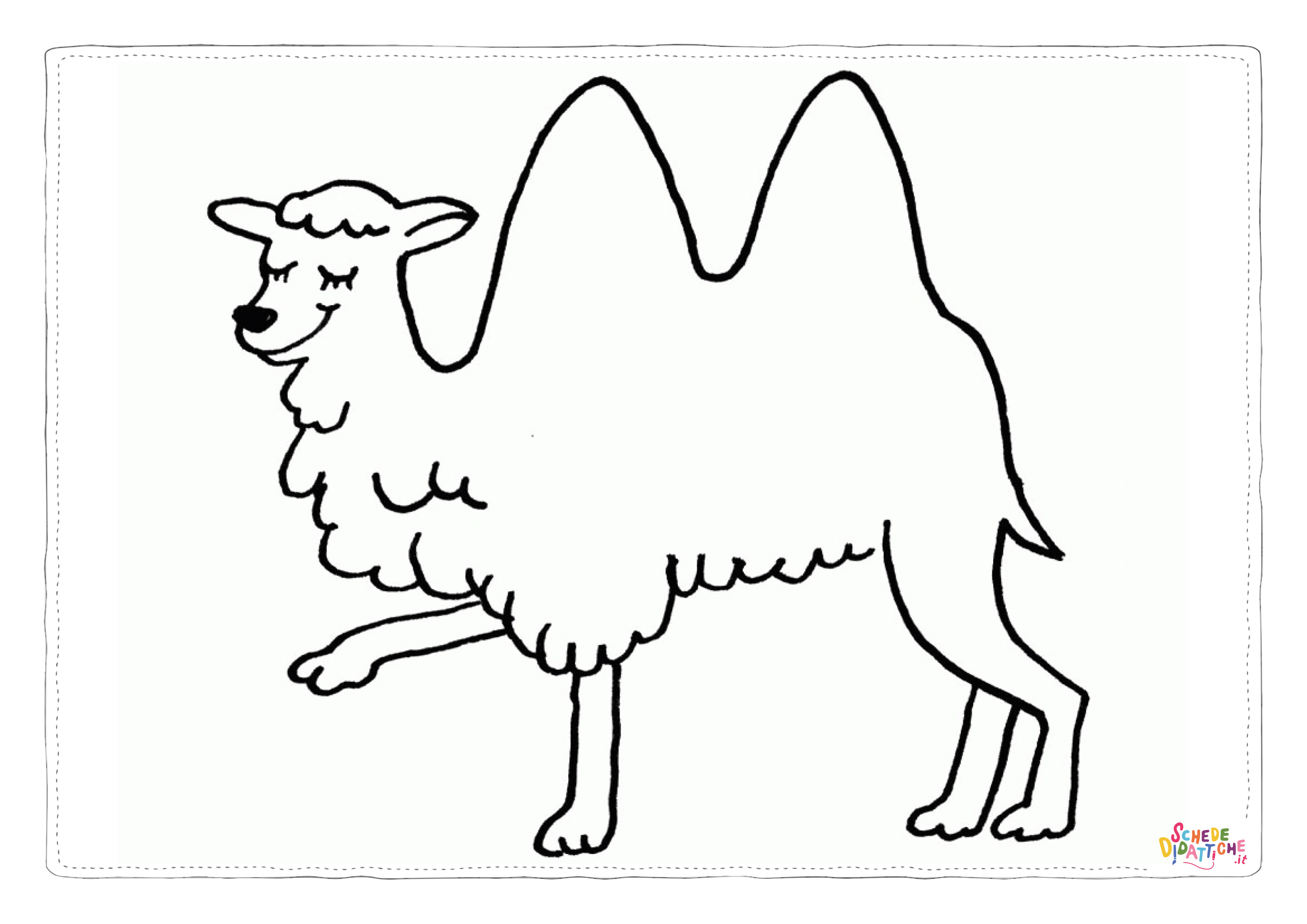 Disegno "Disegno di cammello da stampare e colorare 5" Disegno di cammello da stampare e colorare 5