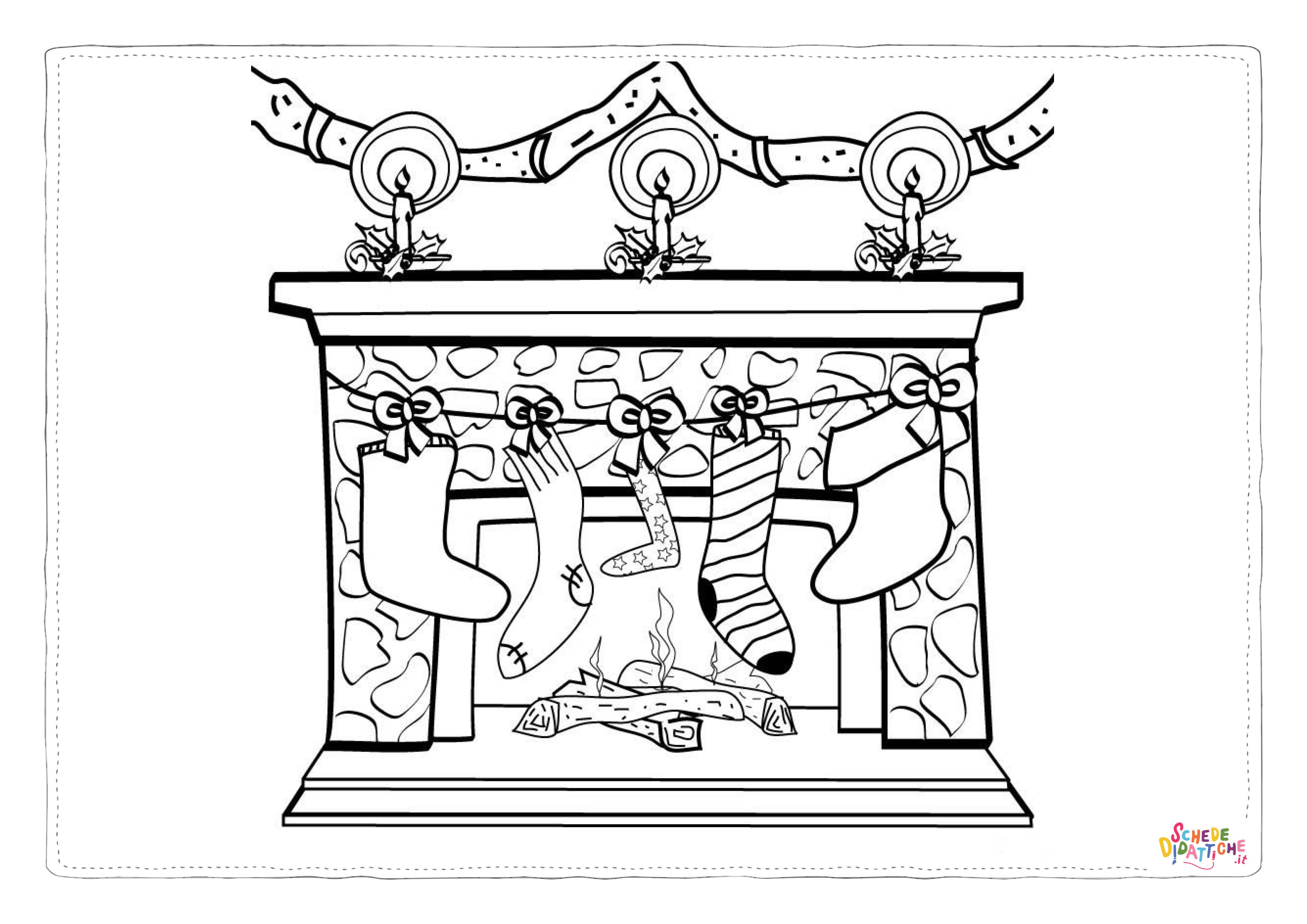 Disegno "Disegno di calza di Natale da stampare e colorare 11" Disegno di calza di Natale da stampare e colorare 11