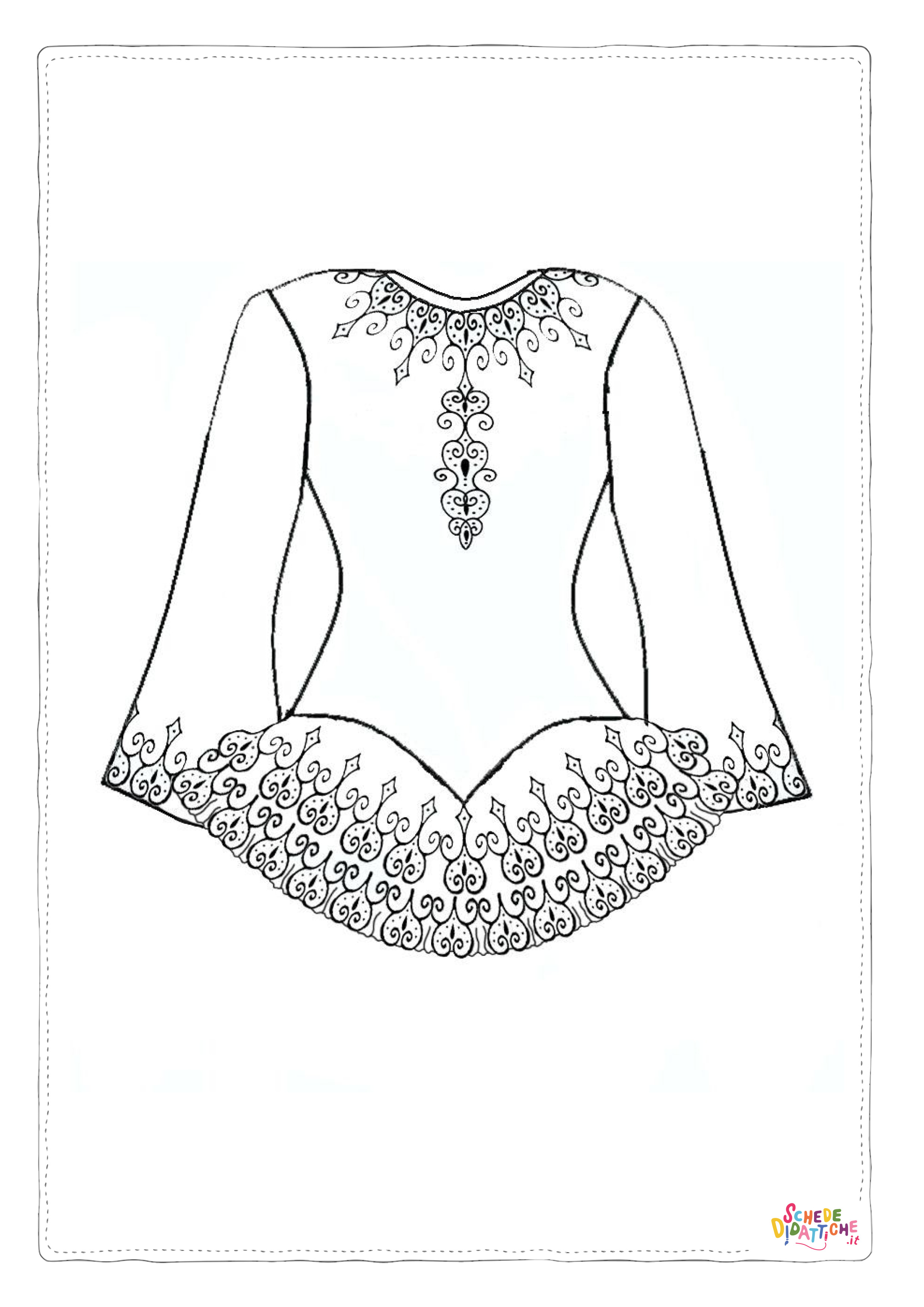 Disegno "Disegno di vestito da donna da stampare e colorare 21" Disegno di vestito da donna da stampare e colorare 21