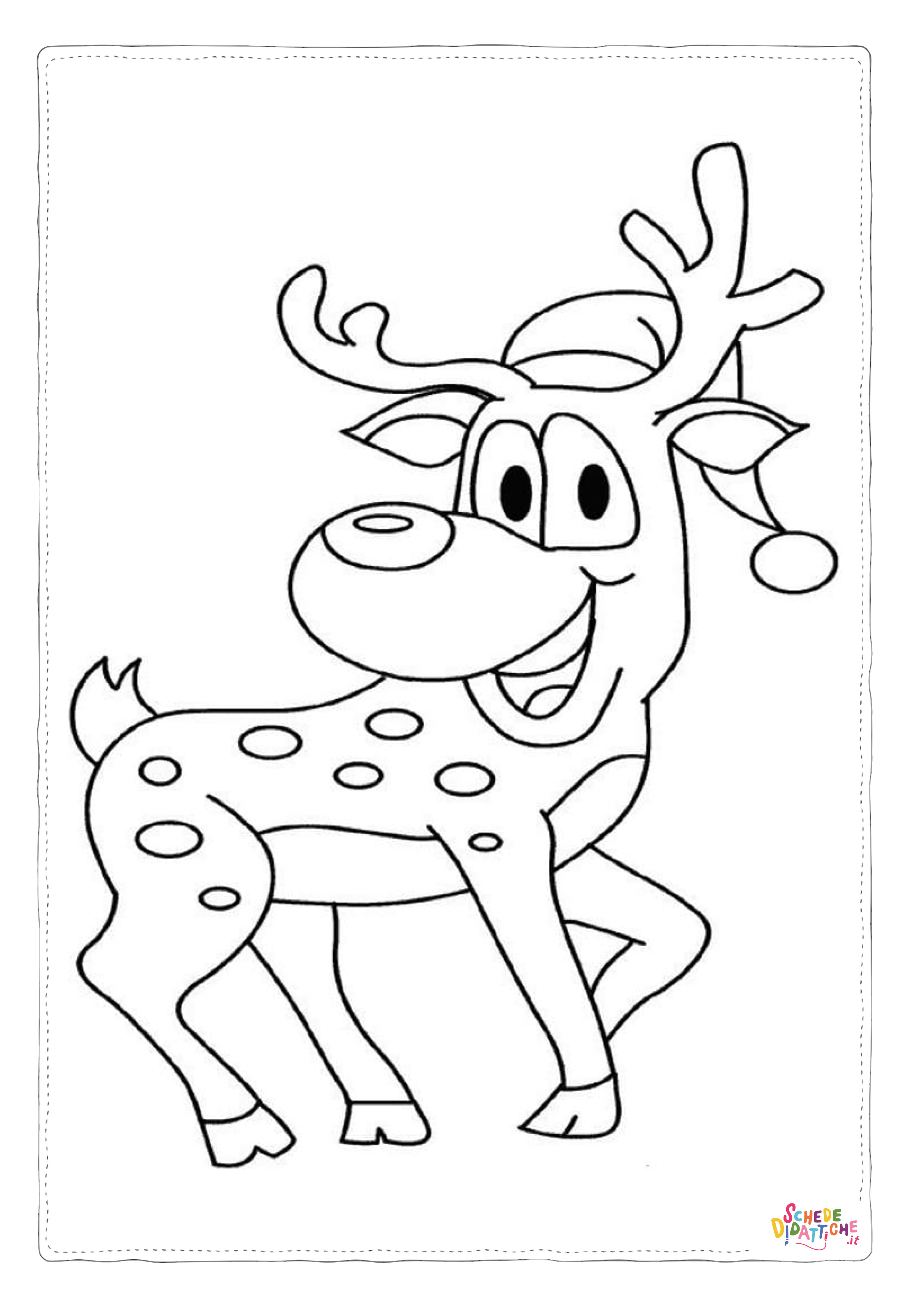 Disegno "Disegno di renna di Natale da stampare e colorare 27" Disegno di renna di Natale da stampare e colorare 27