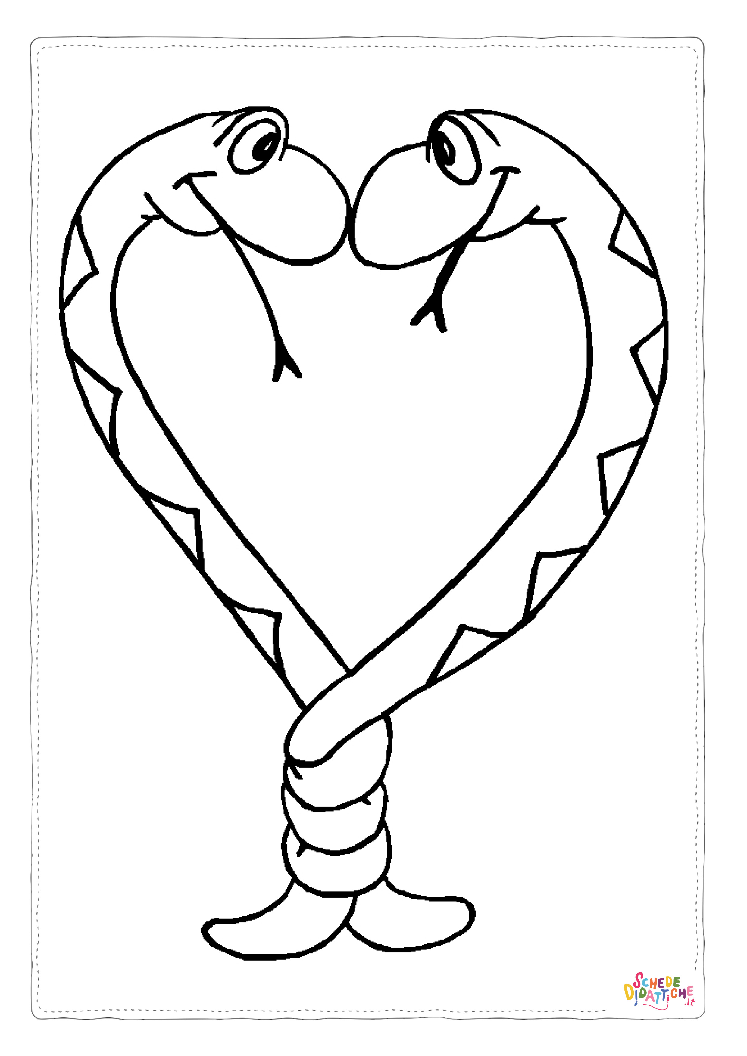 Disegno di San Valentino da stampare e colorare