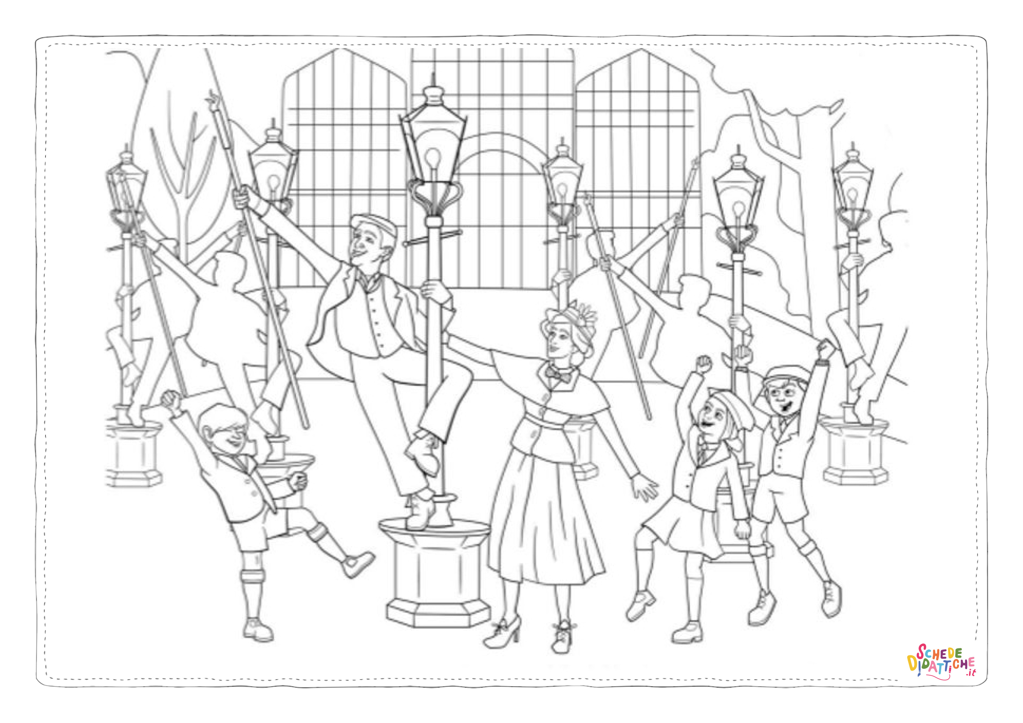 Disegno "Disegno di Mary Poppins da stampare e colorare 26" Disegno di Mary Poppins da stampare e colorare 26