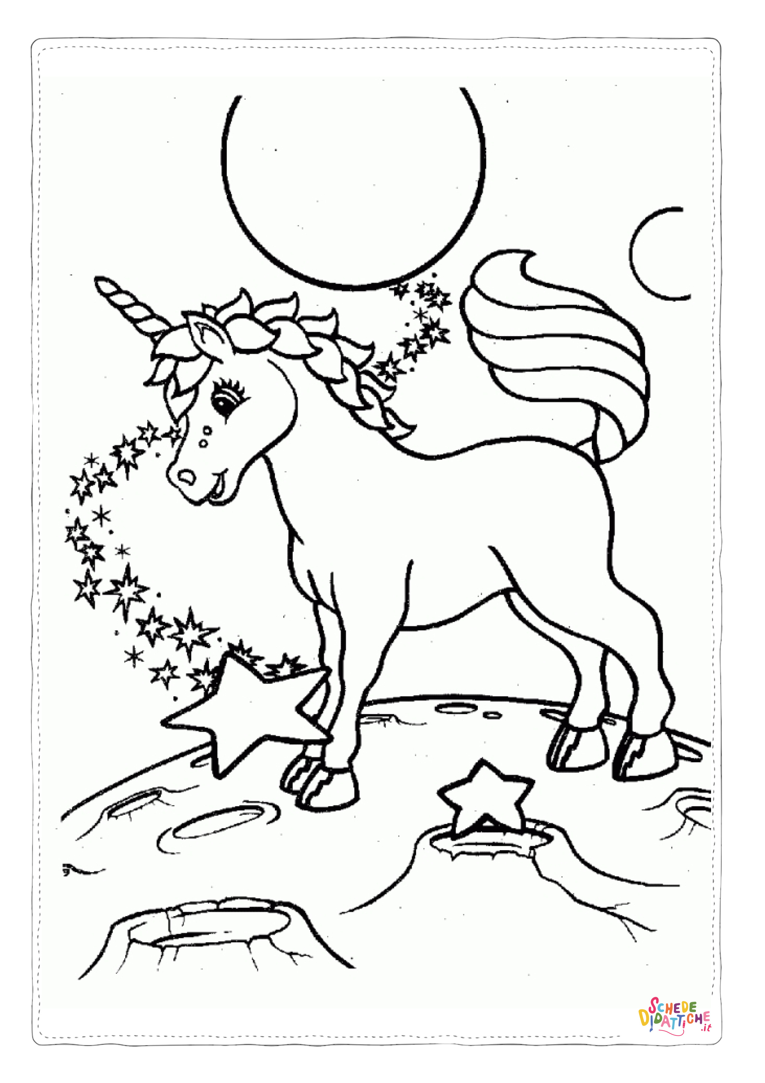Disegno "Disegno di unicorno da stampare e colorare 162" Disegno di unicorno da stampare e colorare 162