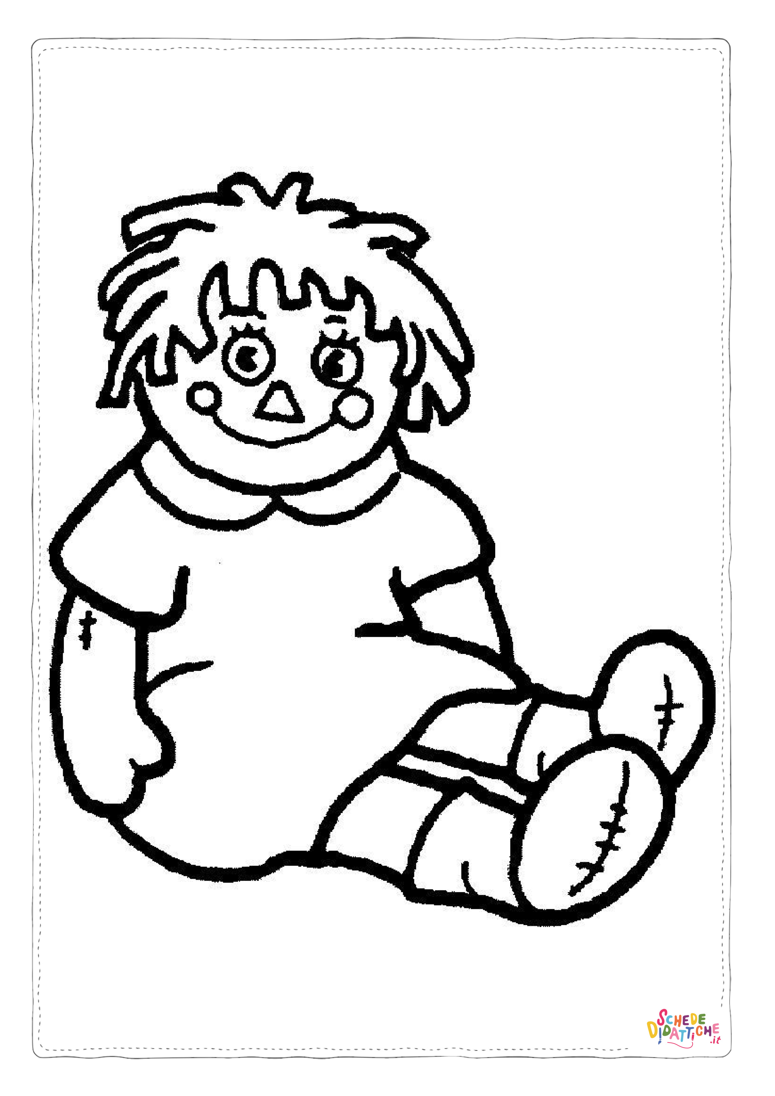 Disegno "Disegno di bambola da stampare e colorare 3" Disegno di bambola da stampare e colorare 3