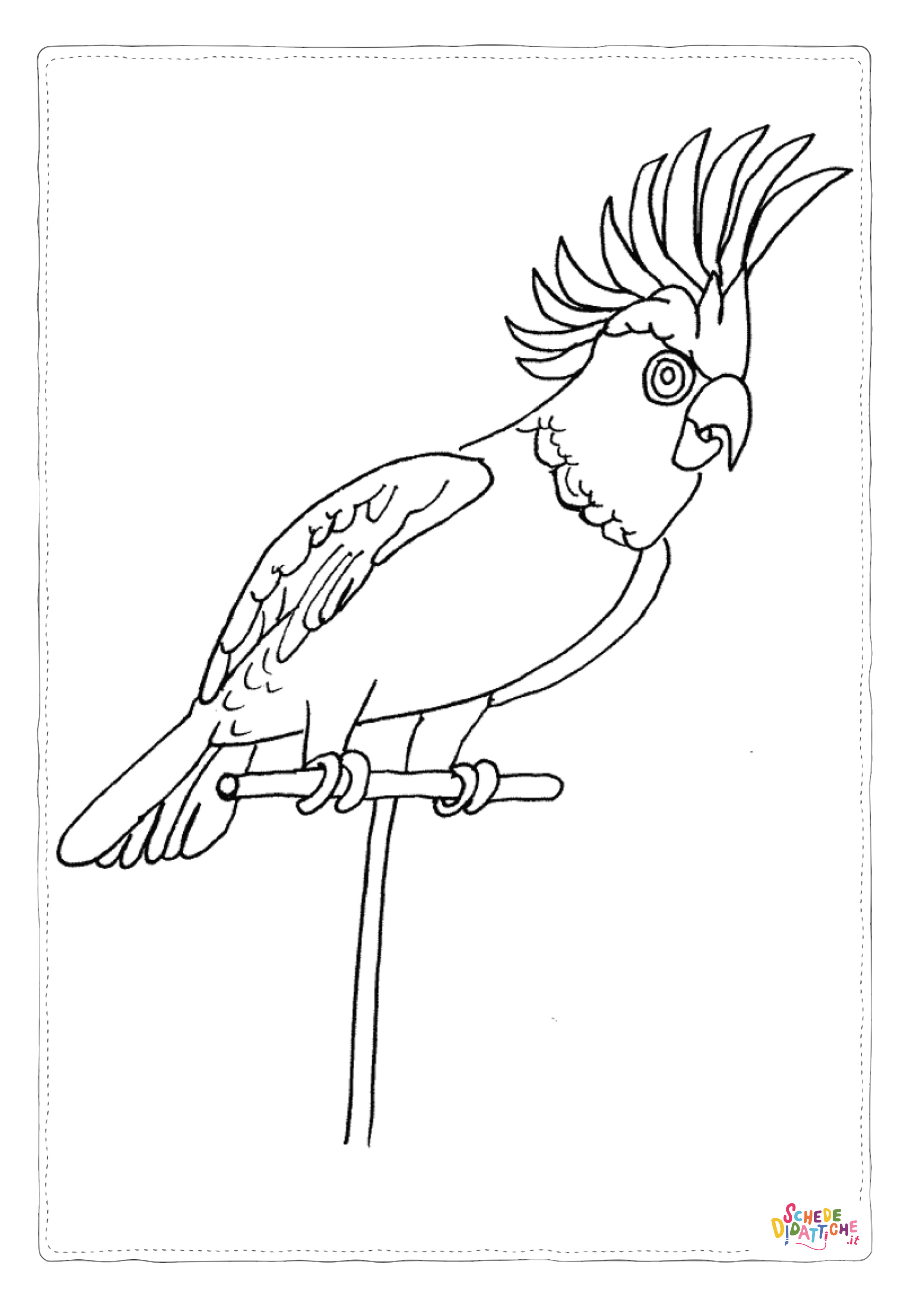 Disegno "Disegno di pappagallo da stampare e colorare 4" Disegno di pappagallo da stampare e colorare 4