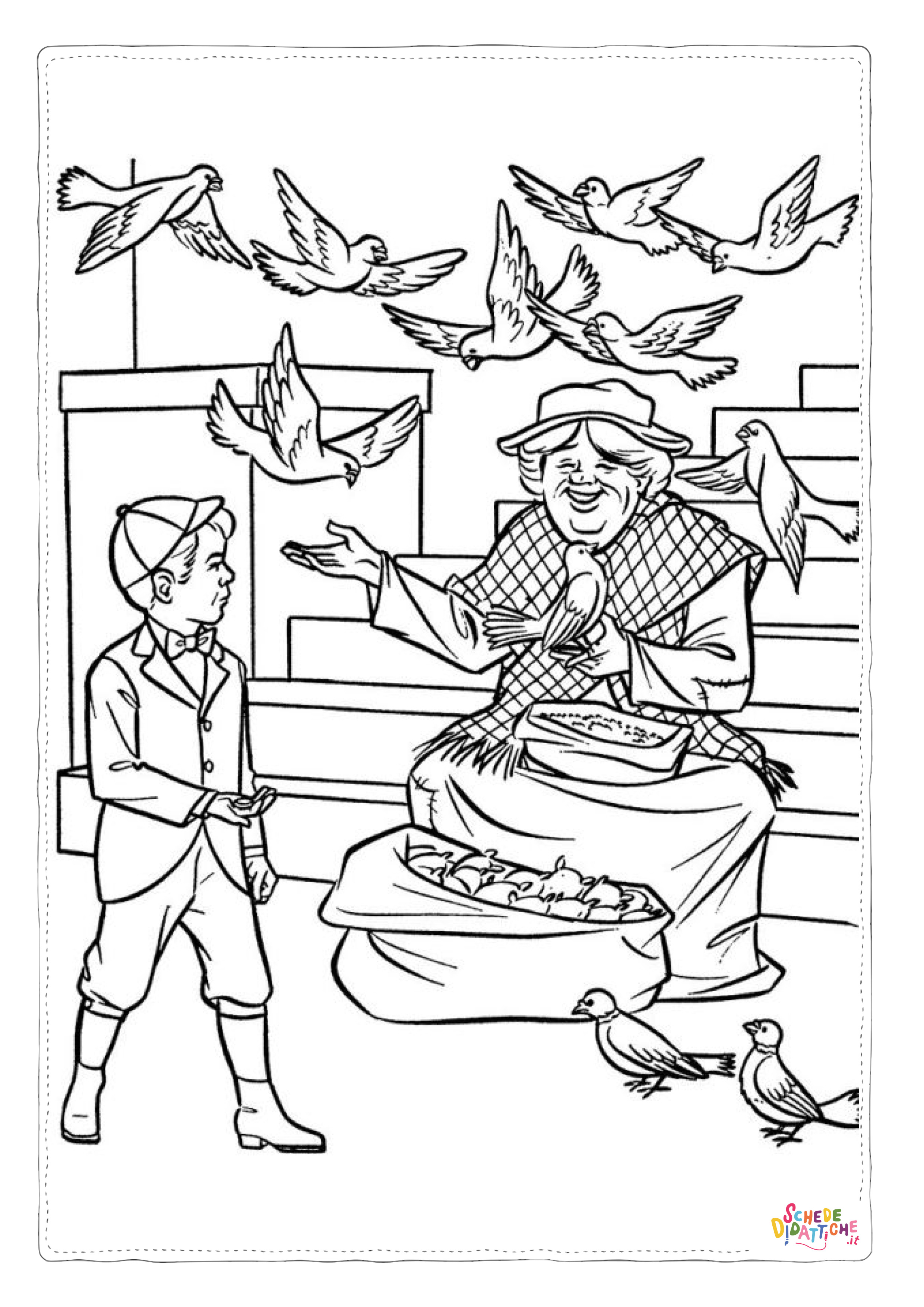 Disegno "Disegno di Mary Poppins da stampare e colorare 16" Disegno di Mary Poppins da stampare e colorare 16