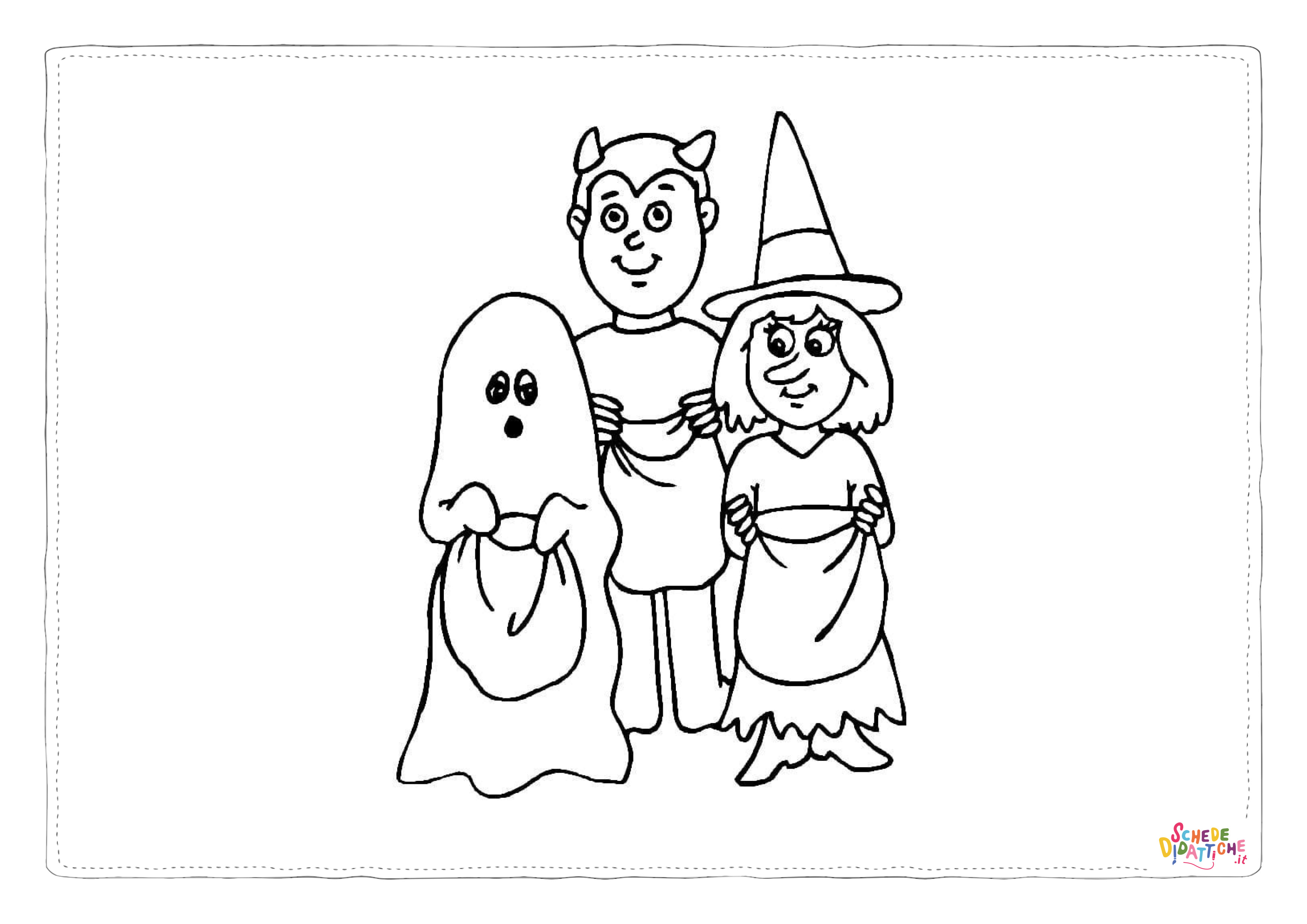 Disegno "Disegno di bambino ad Halloween da stampare e colorare 37" Disegno di bambino ad Halloween da stampare e colorare 37