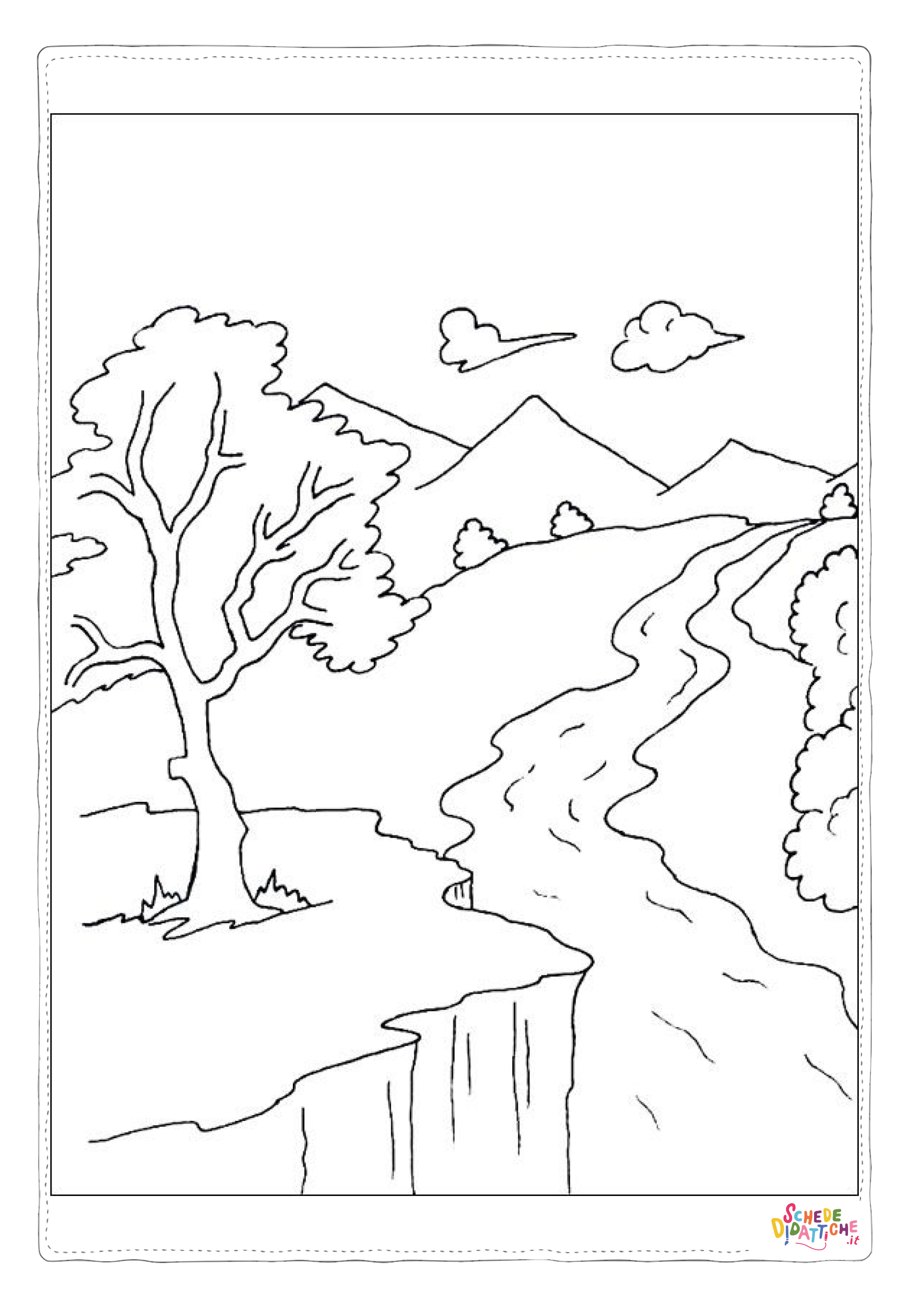 Disegno "Disegno di paesaggio da stampare e colorare 35" Disegno di paesaggio da stampare e colorare 35