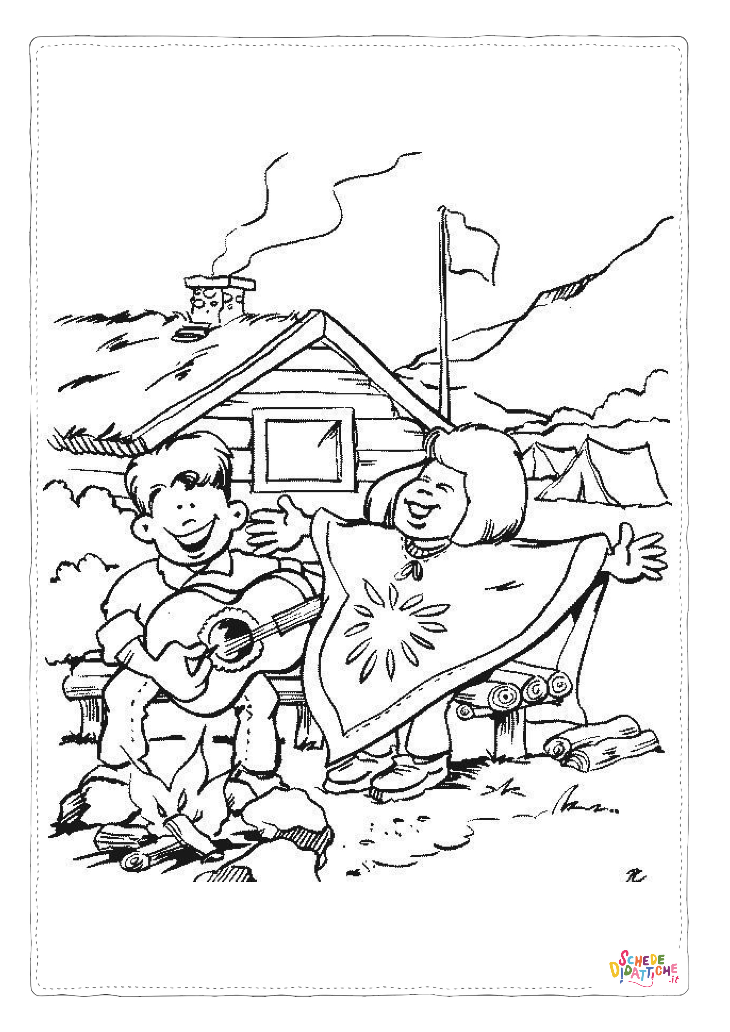 Disegno di campeggio da stampare e colorare 60